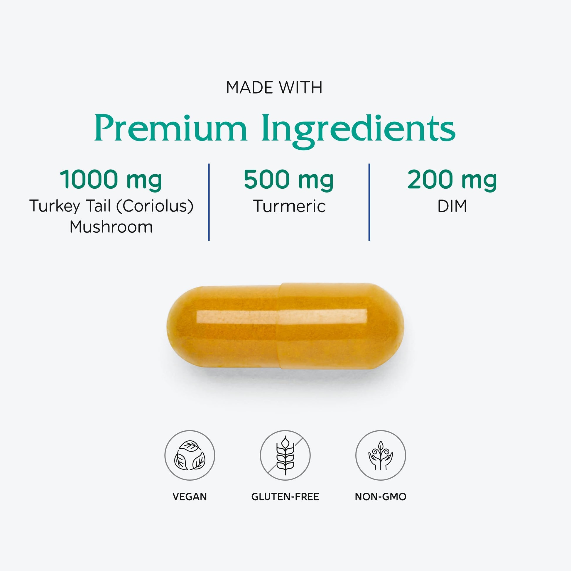 Vitanica CCDG Blend, Immune Support, DIM Supplement 200mg, Turkey Tail Mushroom, Turmeric, Green Tea, Vegan, 90 Capsules Vitanica uk supplements
