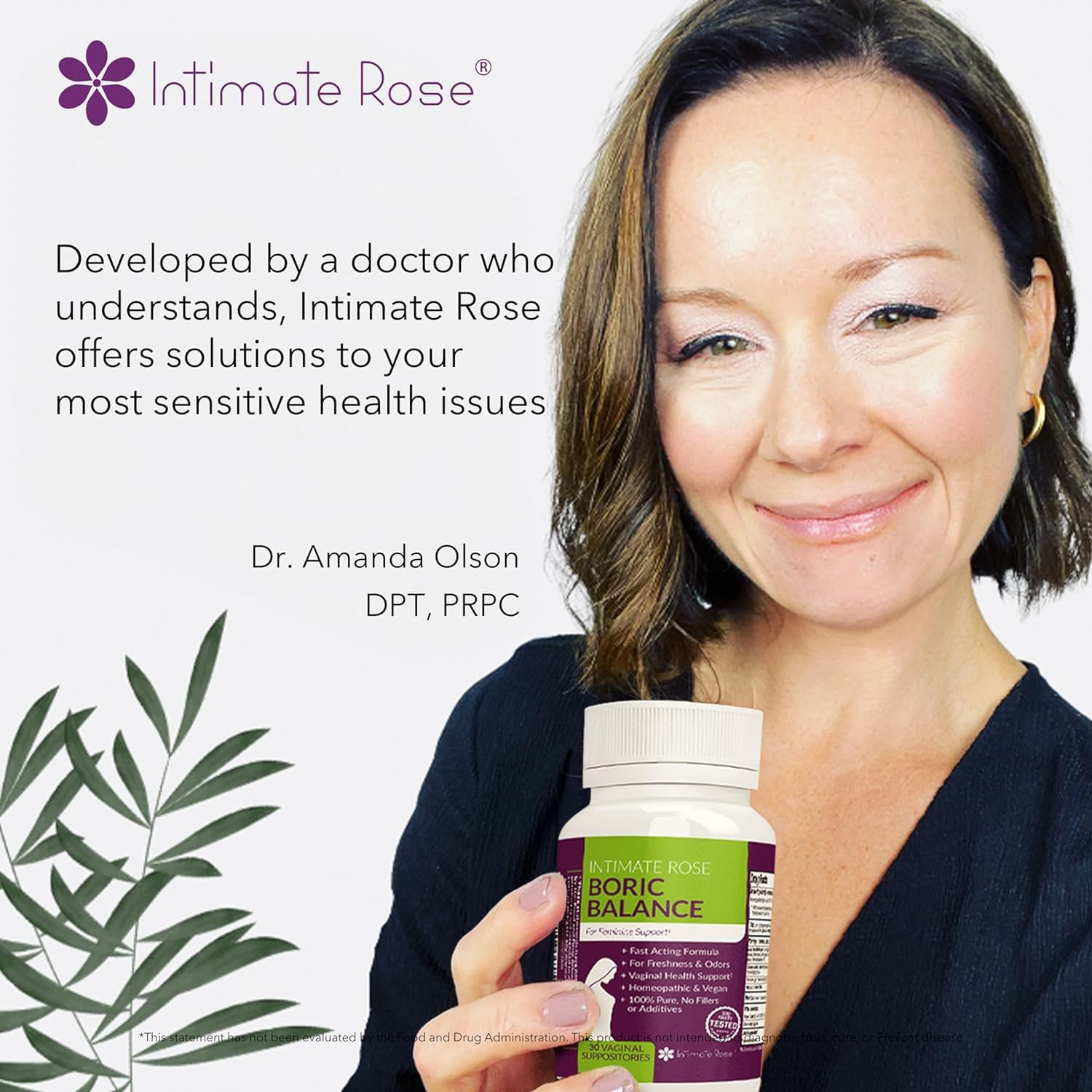Intimate Rose Boric Acid Suppositories - Manages Odor - Promote pH Balance for Women Vaginal Intimate Rose uk supplements