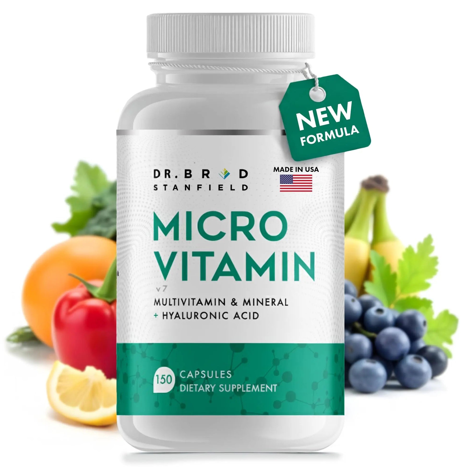 Dr Brad Stanfield Daily Low Dose MultiVitamin & Mineral for Men & Women to Support Cognitive Performance & Memory + Hyaluronic Acid for Skin Health Dr Brad Stanfield uk supplements
