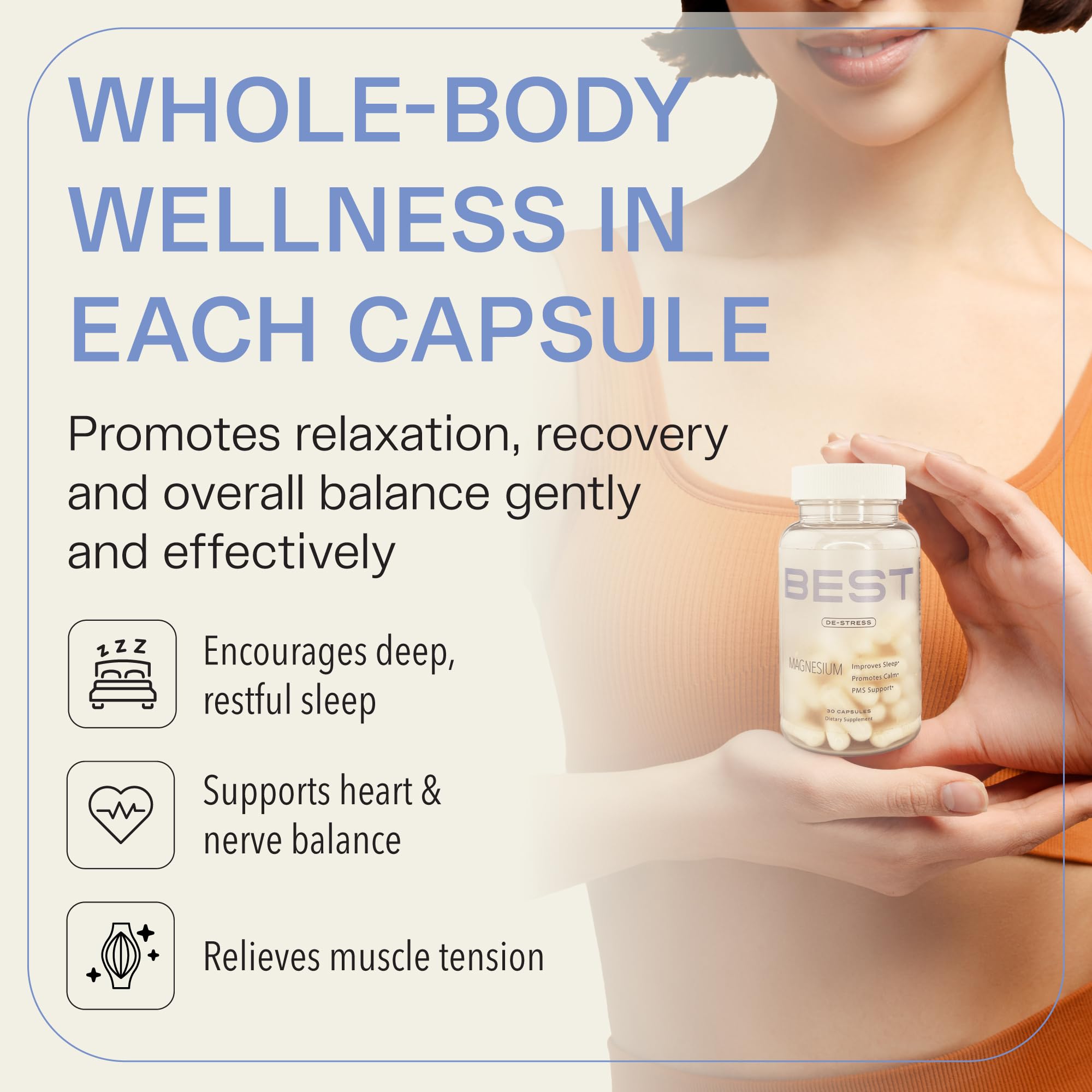 BEST Magnesium Glycinate Supplement for Women - High Absorption, Breakthrough for Sleep, Stress - Menopause Symptoms, Magnesium for Women Over 40 - Gentle on Stomach, Non-GMO, Vegan - 30 Day Supply BEST Supplements uk supplements