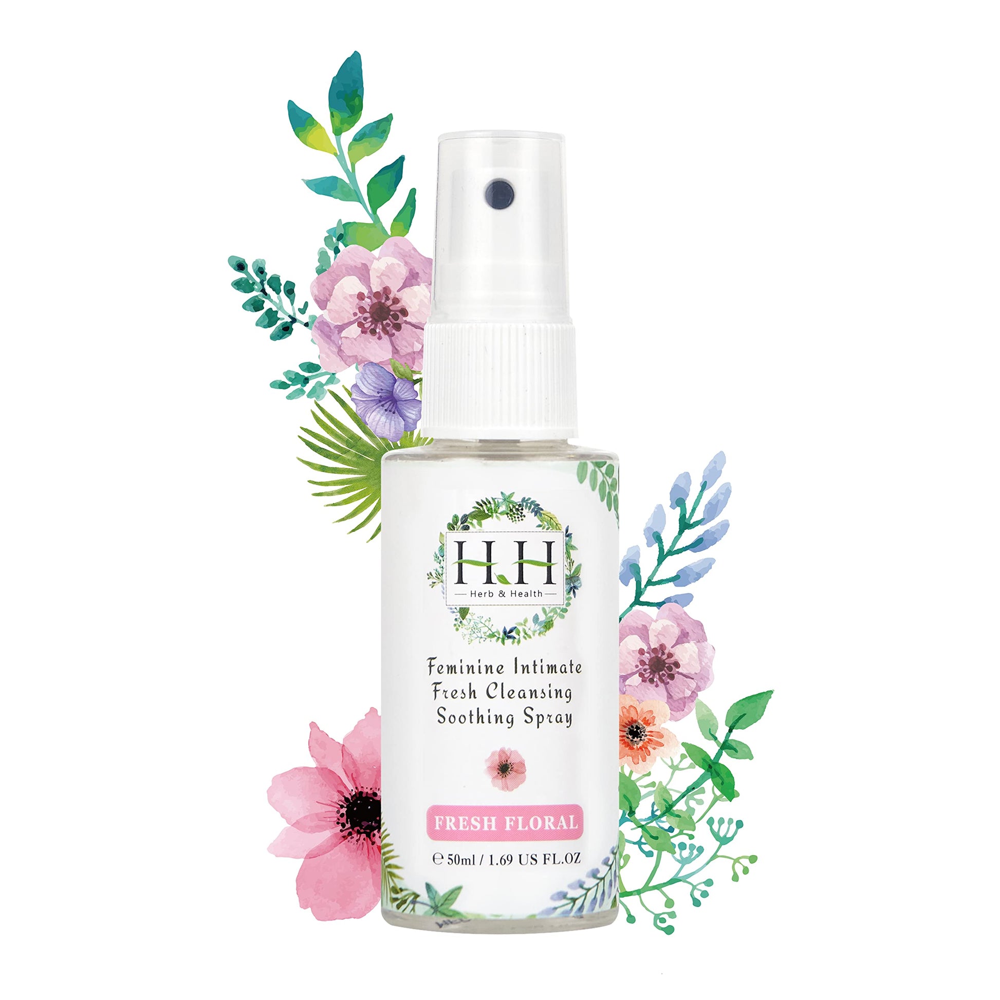 HH Herb&Health Feminine Deodorant Spray - Natural Essential Oil Intimate Soothing Mist - Floral HH Herb & Health uk supplements