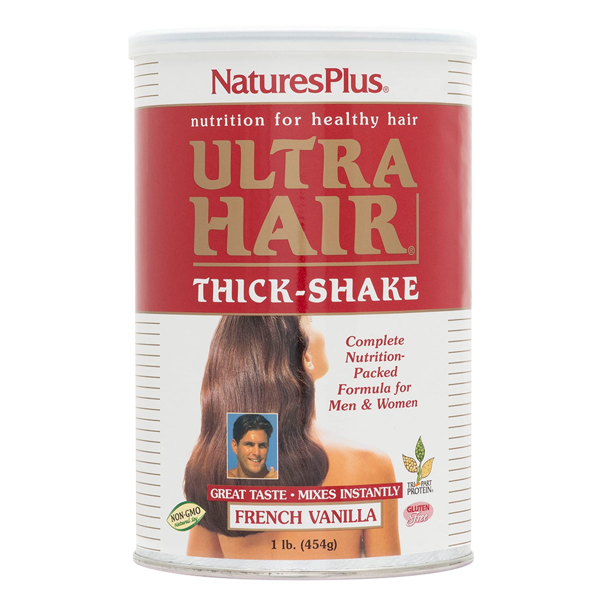 NaturesPlus Ultra Hair Thick Shake - 1 lb - French Vanilla Flavor - Hair Protein Powder for Healthy Growth - With Biotin & Amino Acids - Non-GMO, Gluten-Free - 16 Servings NaturesPlus uk supplements