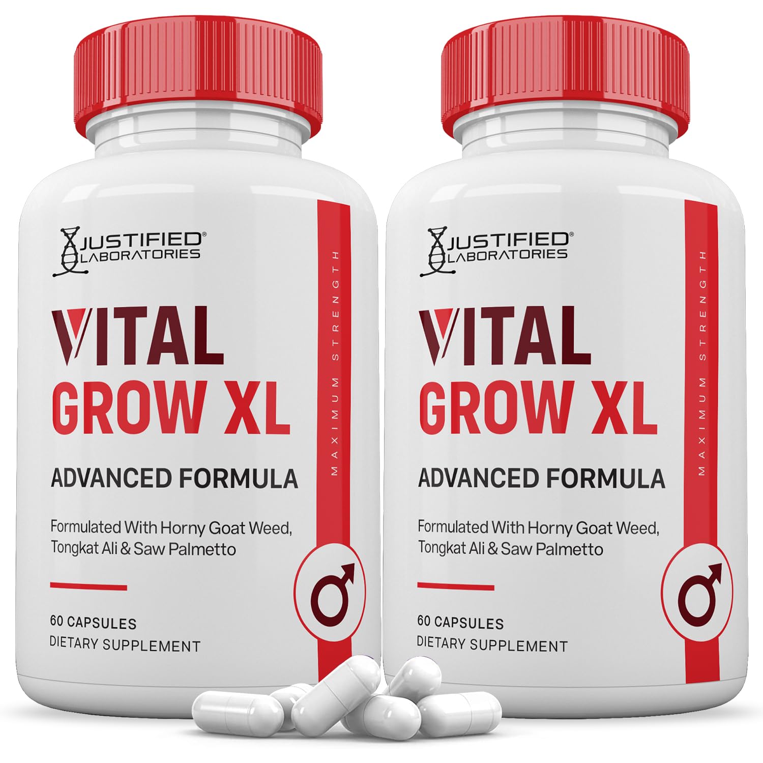 (2 Pack) Vital Grow XL Pills 1484MG Advanced Formula Proprietary Blend for Men 60 Capsules Justified Laboratories uk supplements