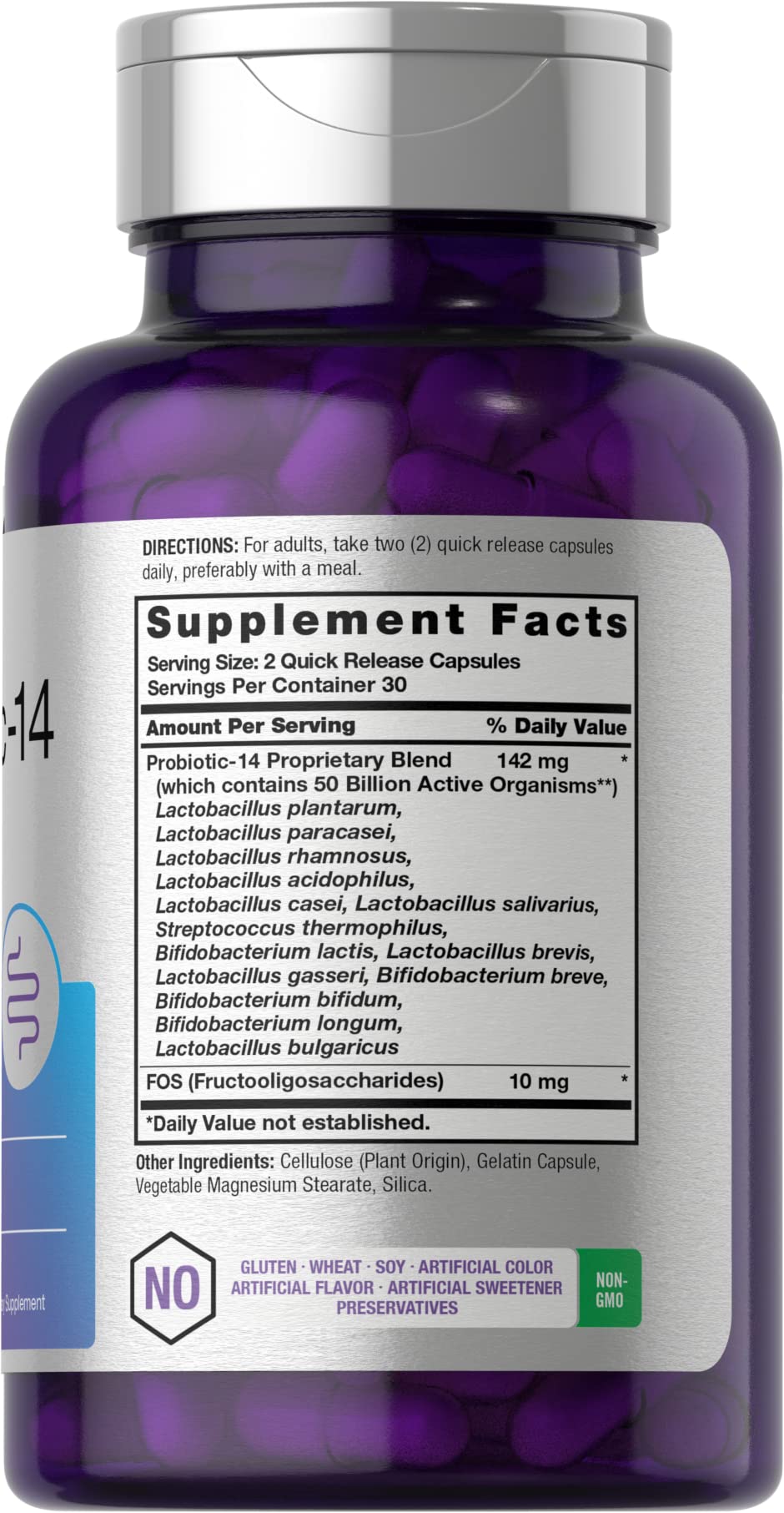 Horbäach Probiotics with Prebiotics | 60 Capsules | 50 Billion Active Organisms | Non-GMO Horbäach uk supplements