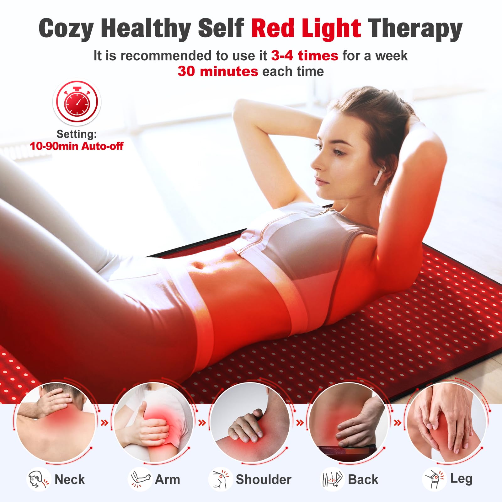 Red Light Therapy Mat for Body, 71"x 31" Red Light Therapy Blanket Red Near Infrared 660nm 850nm GMOWNW uk supplements