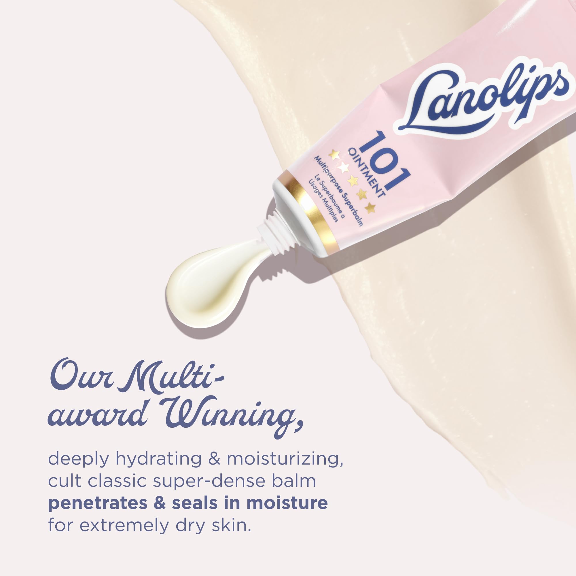 Lanolin 101 Multipurpose Ointment - Lanolin Lip Balm & Healing Ointment for Skin Barrier Repair - Moisturizer for Dry Lips, Cuticles & Elbows - No Petroleum Formula - Original Superbalm (0.52 oz) Lanolips uk supplements