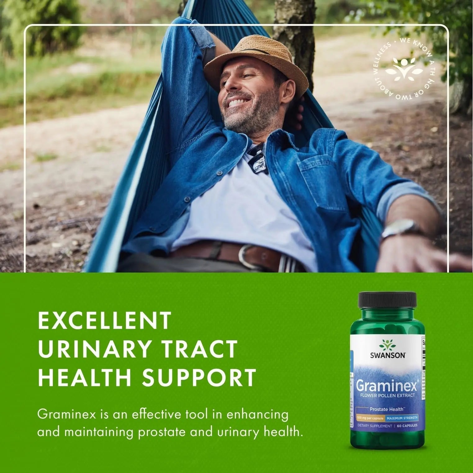 Swanson Maximum Strength Graminex Flower Pollen Extract - Supports Prostate Health, Urinary Tract Function, and Kidney Health - Mens Health Supplement - (60 Capsules, 500mg Each) (4 Pack) Swanson uk supplements