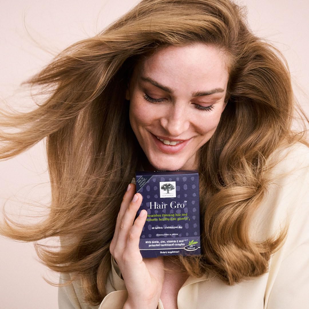 NEW NORDIC Hair & Eye Support Tablets Bundle, Hair GRO Natural Hair Growth and Blue Berry Eye Vitamin Supplements NEW NORDIC uk supplements