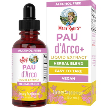 MaryRuth Organics PAU D'Arco Herbal Blend | Reishi Mushroom | Echinacea angustifolia Root | Usnea Lichen | Thyme Leaf | Vegan | Non-GMO Project Verified | Gluten Free | 30 Servings | 1 Fl Oz MARYRUTH'S uk supplements