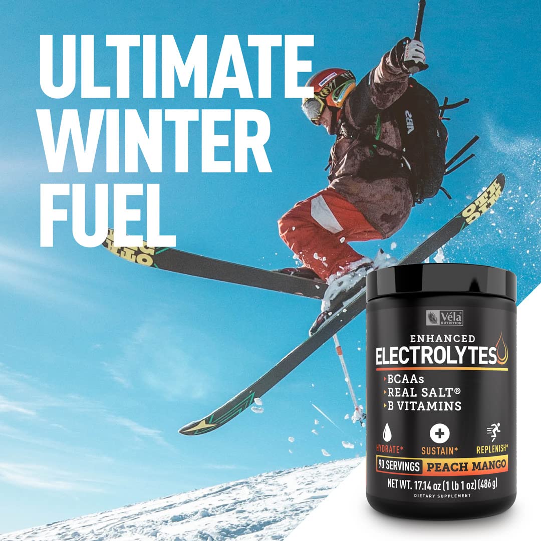 Enhanced Electrolyte Powder (Peach Mango | 90ct.) + BCAA, B-Vitamins & Real Salt Zeal Naturals uk supplements