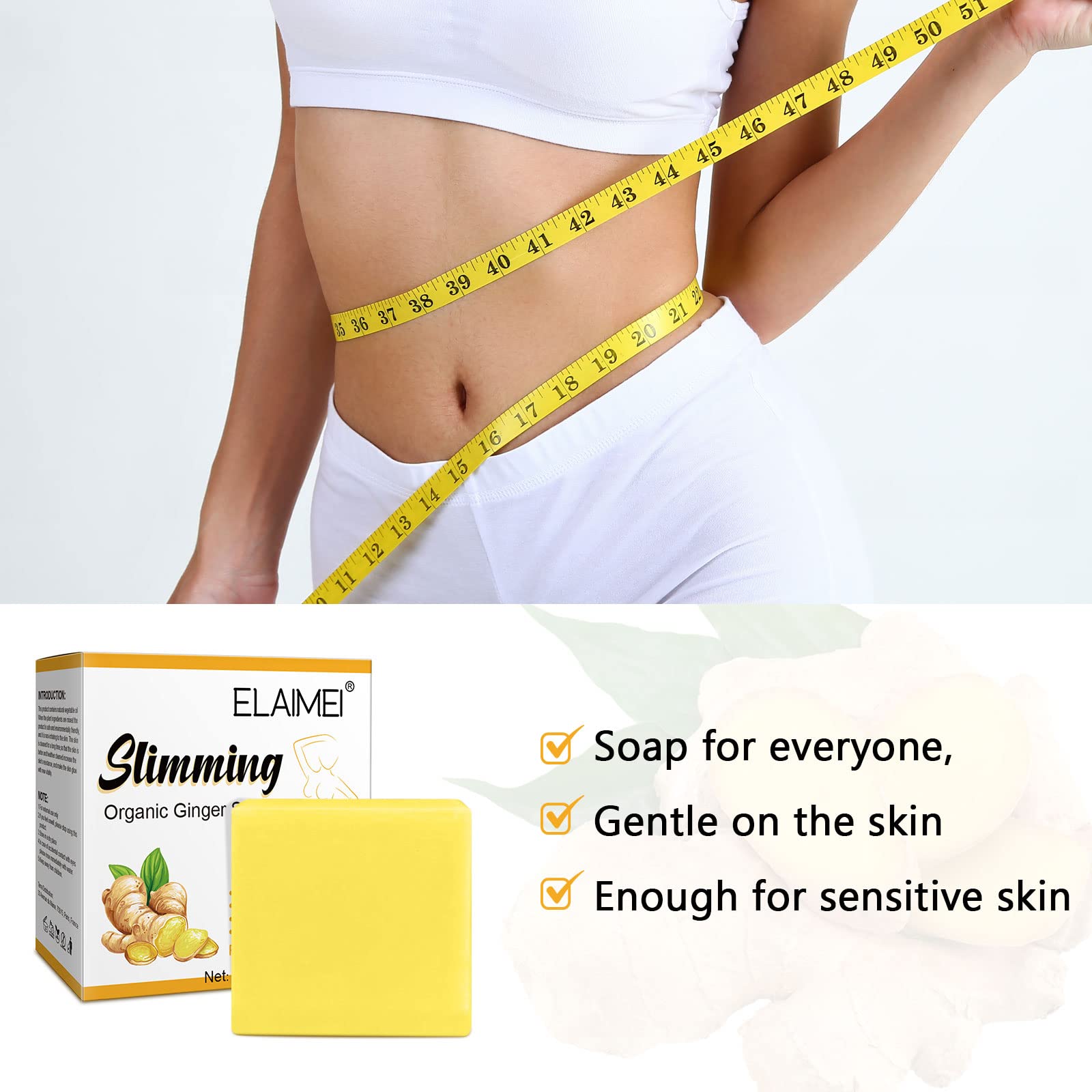 Organic Ginger Soap, Moisturizing Bath Soap, Slimming Ginger Soap, Deep Clean Effectively Moulis uk supplements