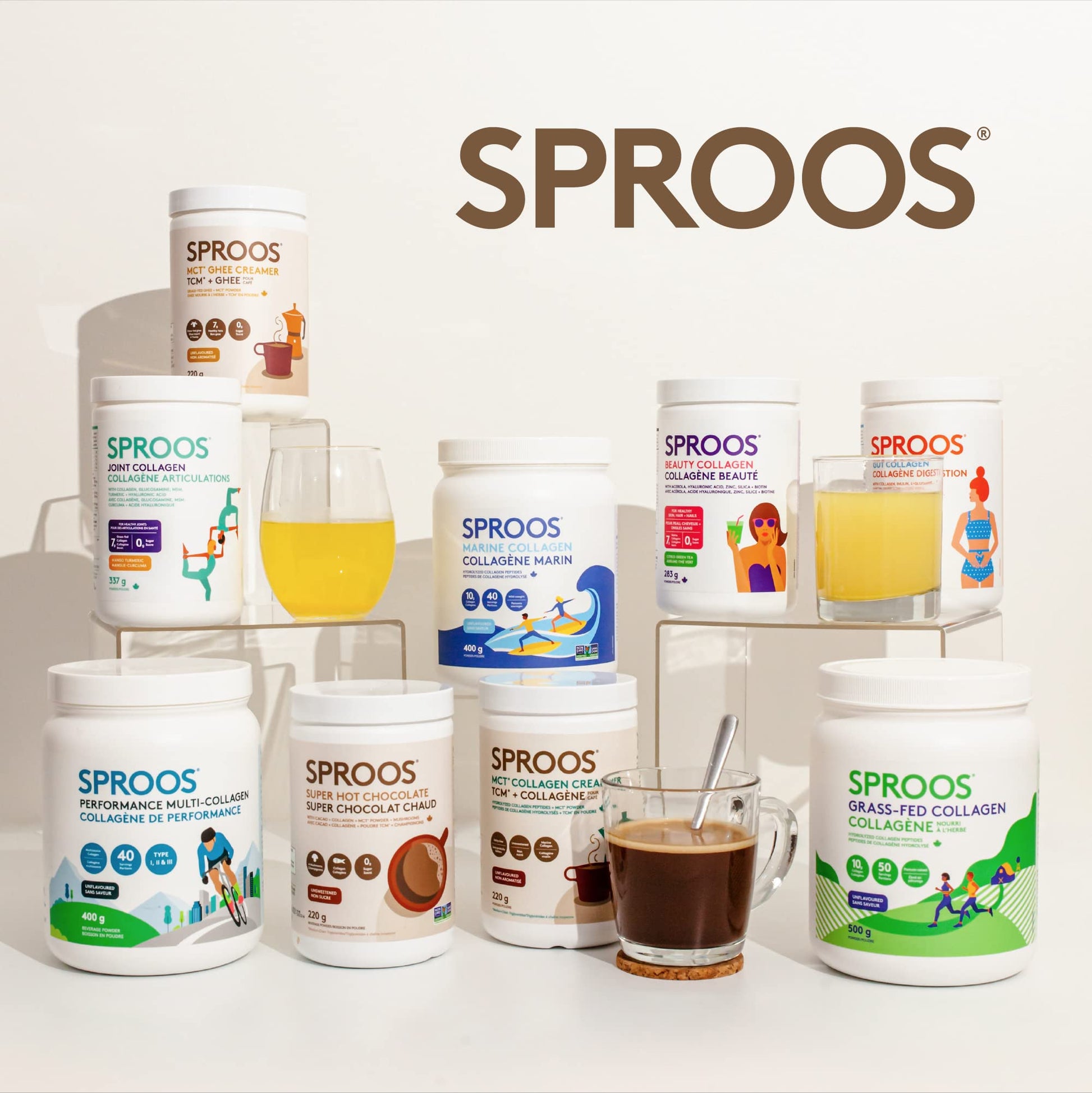 SPROOS - MCT Collagen Creamer - Beverage Powder - Hydrolised Collagen Peptides & MCT Powder - Healthy Fats SPROOS uk supplements