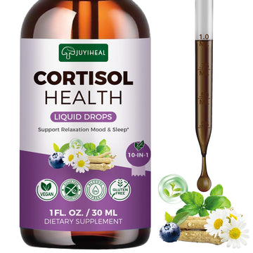 JUYIHEAL Cortisol Supplements, 10 in 1 Cortisol Detox Manager Reducer Hormone Balance Liquid Drops with Ashwagandha, Magnesium, L-theanine JUYIHEAL uk supplements