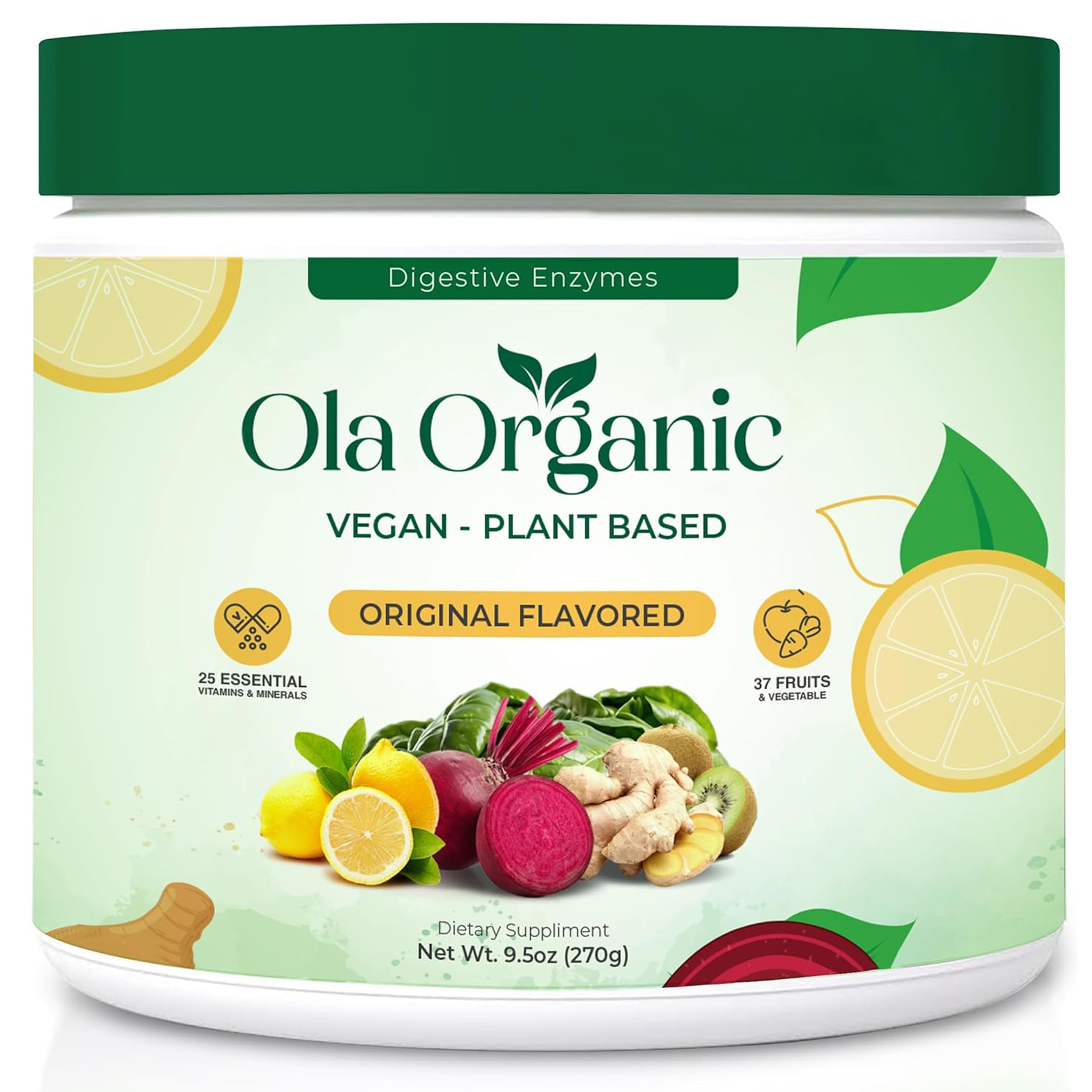 Ola Organic Greens Superfood Powder – Blend of 11 Cruciferous Vegetables with Phytonutrients – Supports Energy, & Immune Health Support – Non-GMO Vegetable Supplement (270g Jar) Ola Organic uk supplements