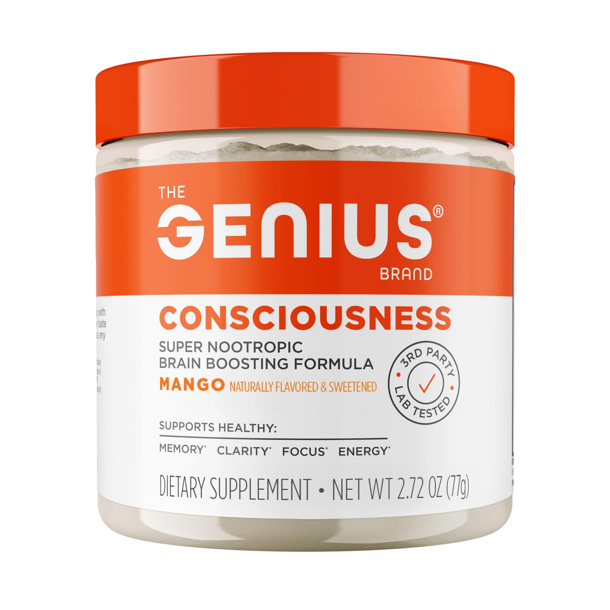 Genius Consciousness, Super Nootropic Brain Supplement Powder, Mango - Boost Focus, Cognitive Function, Concentration & Memory Booster - Alpha GPC & Lions Mane Mushroom for Neuro Energy & IQ The Genius Brand uk supplements