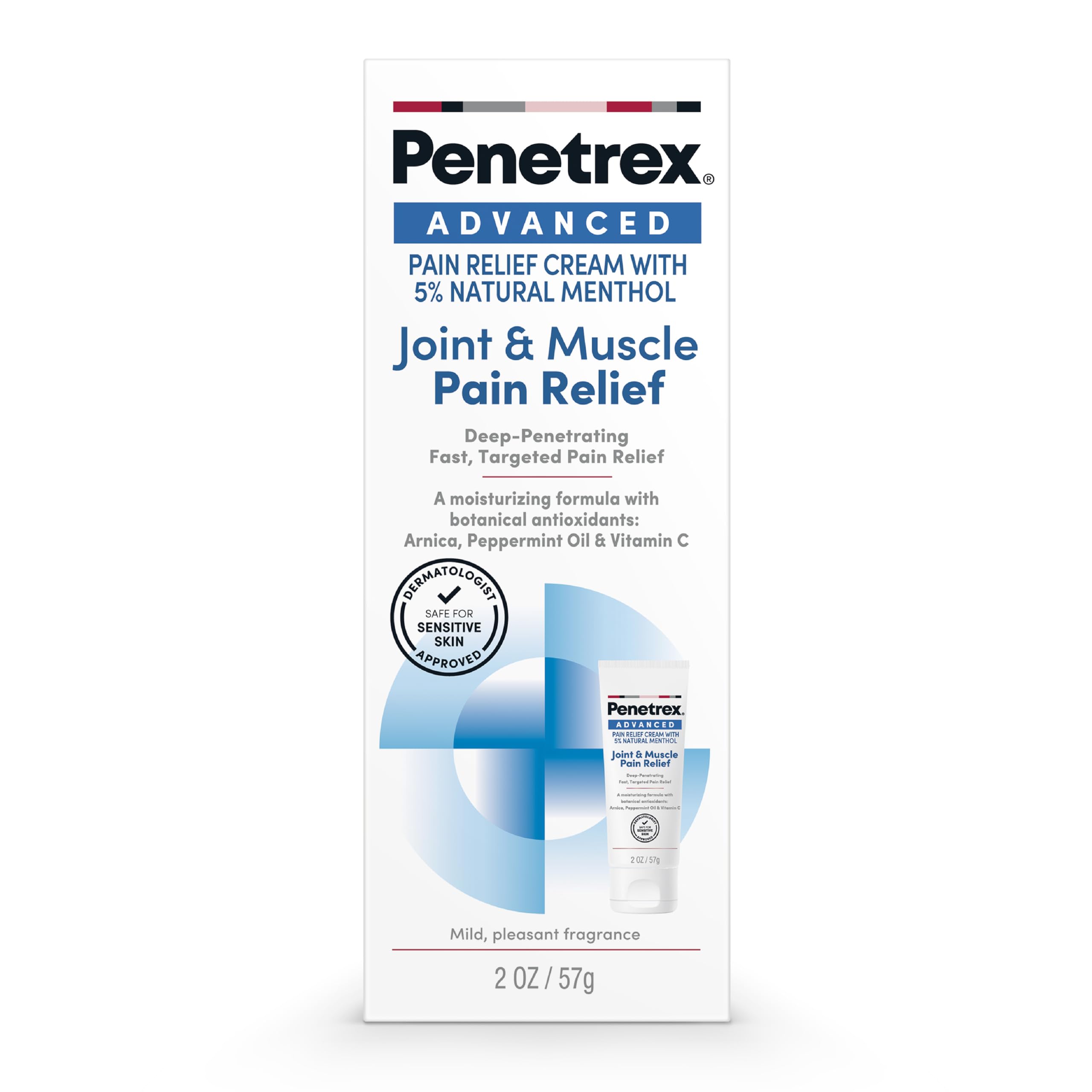Penetrex Advanced Joint & Muscle Pain Relief Cream, 2 Oz - Natural Menthol 5% External Analgesic with A Blend of Antioxidants: Arnica, Peppermint Oil & Vitamin C Penetrex uk supplements