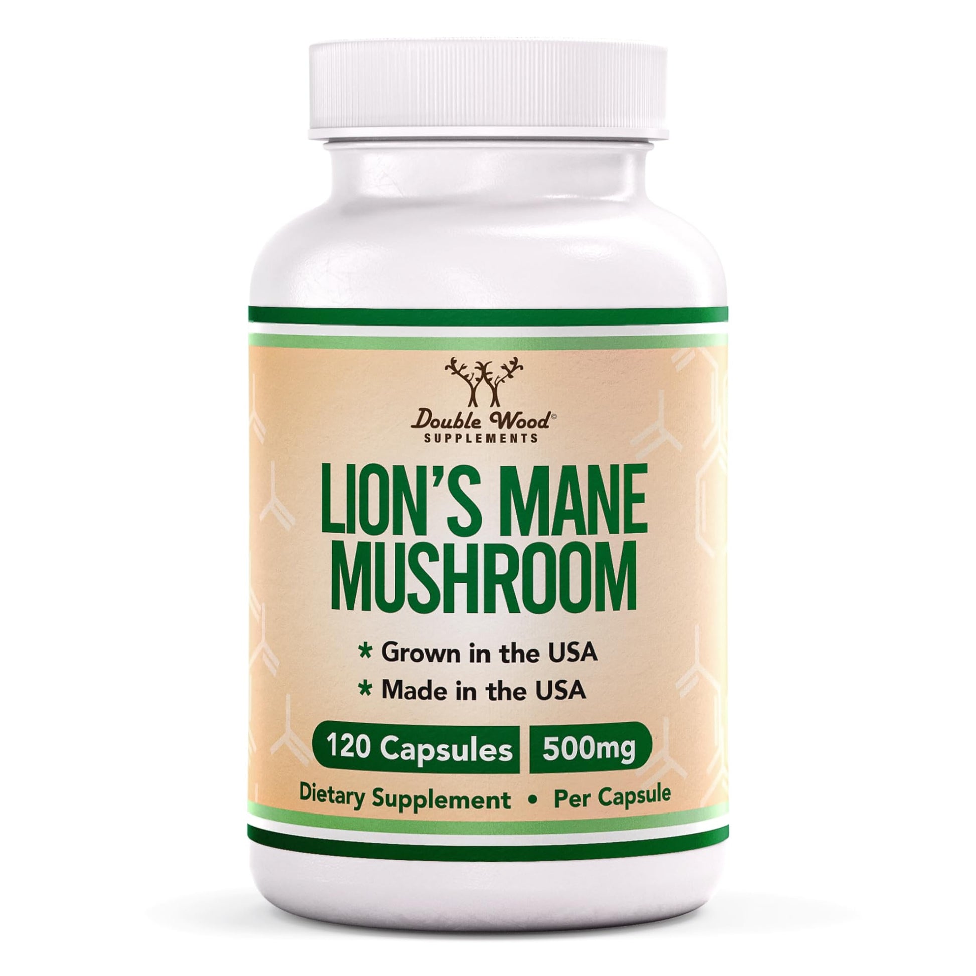 Lions Mane Supplement Mushroom Capsules (Two Month Supply - 120 Count) for Brain Double Wood Supplements uk supplements