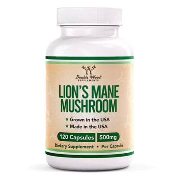 Lions Mane Supplement Mushroom Capsules (Two Month Supply - 120 Count) for Brain Double Wood Supplements uk supplements