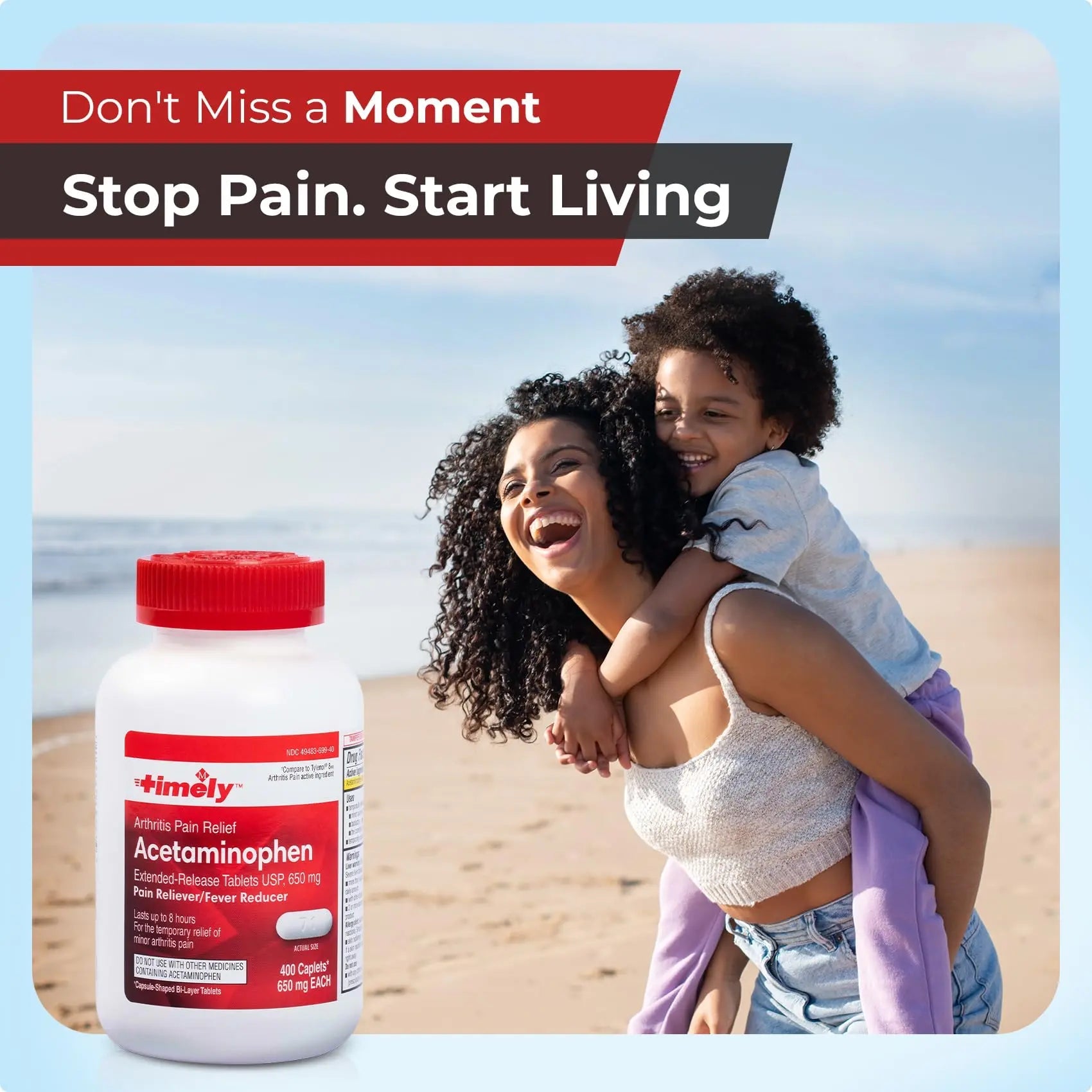 TIME-Cap Labs 400 Caplets Extended Release Acetaminophen 650mg - Pain Reliever & Fever Reducer for Adults, Helps with Headaches, Backaches, Muscle Pain, Toothaches, Arthritis & Menstrual Cramps TIME-CAP LABS, INC. uk supplements