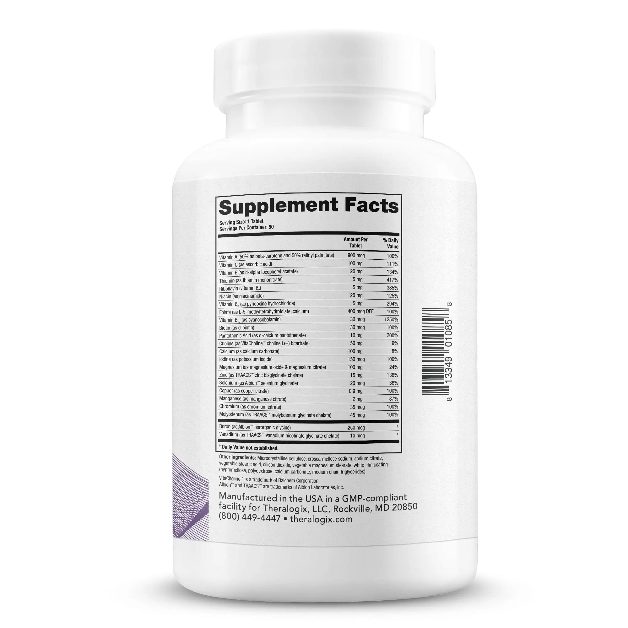Theralogix Companion Multivitamin & Mineral Supplement - 90-Day Supply - Supplement for Women & Men Without Iron, Vitamin D Theralogix uk supplements