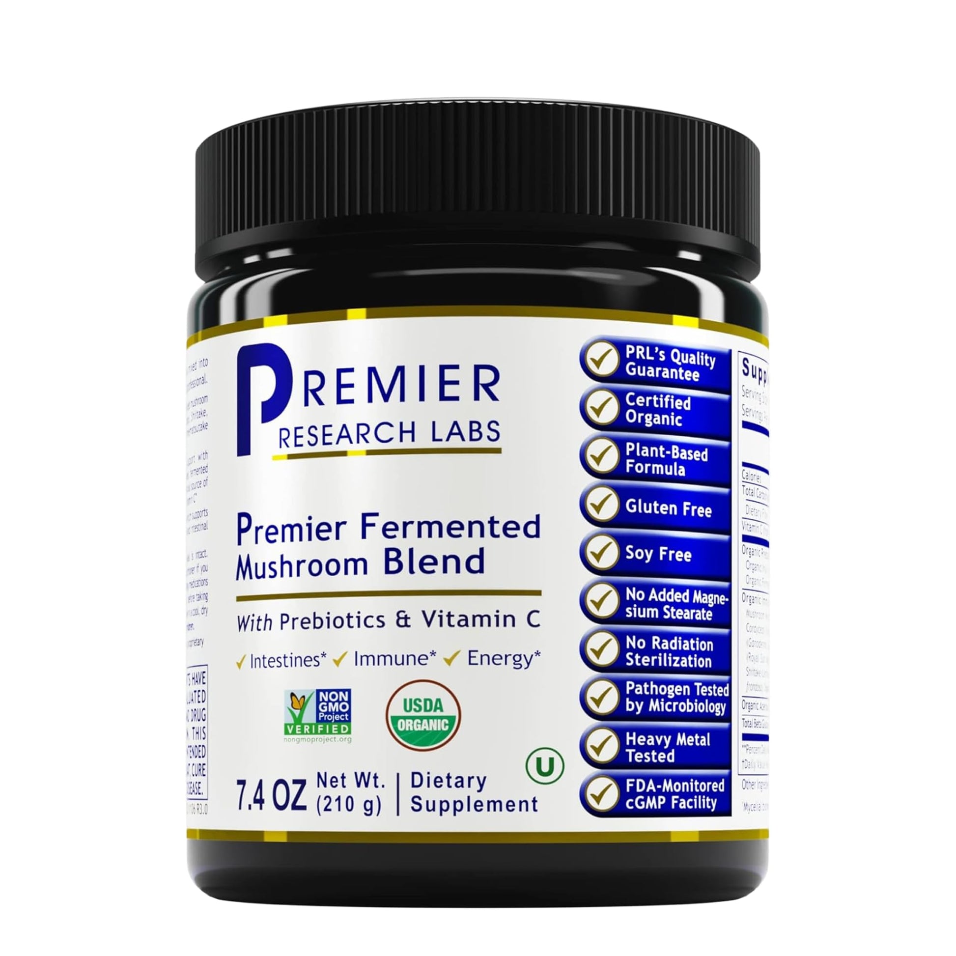 Premier Research Labs Premier Fermented Mushroom Blend - Reishi Mushroom Powder, Mushroom Extract for Drinks, Coffee, Mushroom Complex with Turkey Tail, Cordyceps for Immune & Gut Health - 7.4 oz Premier Research Labs uk supplements