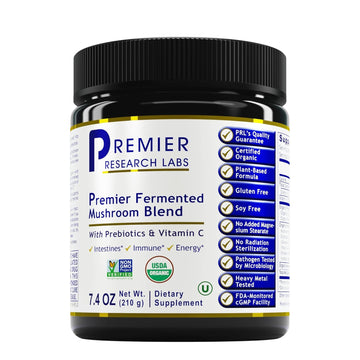 Premier Research Labs Premier Fermented Mushroom Blend - Reishi Mushroom Powder, Mushroom Extract for Drinks, Coffee, Mushroom Complex with Turkey Tail, Cordyceps for Immune & Gut Health - 7.4 oz Premier Research Labs uk supplements