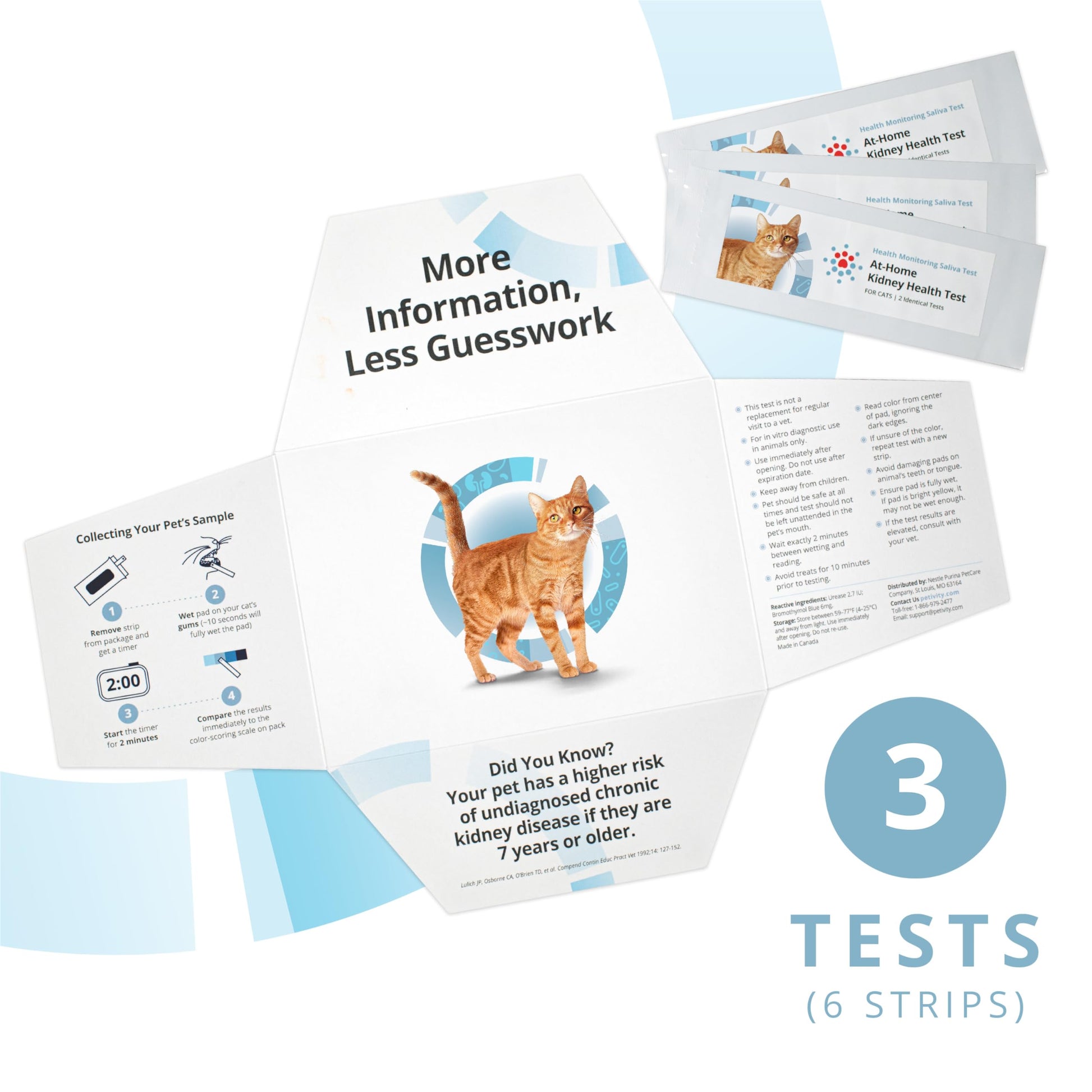 Petivity At-Home Kidney Health Test Kit for Cats — Quick Saliva Urea Test (2-Minute Home Check), Powered by Purina — Help Detect Early Kidney Changes - (Pack of 3) petivity uk supplements