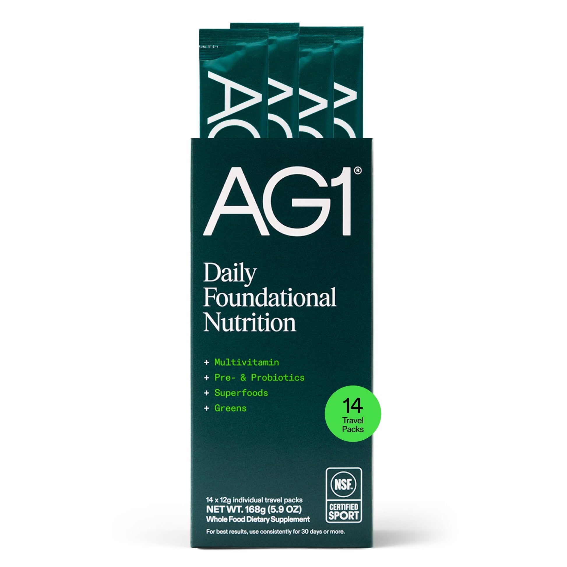 AG1 Athletic Greens Powder Supplement, Improve Gut Health, Multivitamin, Probiotic, Gluten Free, Vegan and Keto Friendly, 75 Vitamins (Travel Packs, 14 Count) - Classic Formula AG1 uk supplements