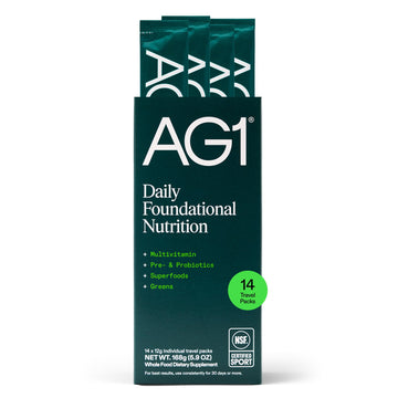 AG1 Athletic Greens Powder Supplement, Improve Gut Health, Multivitamin, Probiotic, Gluten Free, Vegan and Keto Friendly, 75 Vitamins (Travel Packs, 14 Count) - Classic Formula AG1 uk supplements