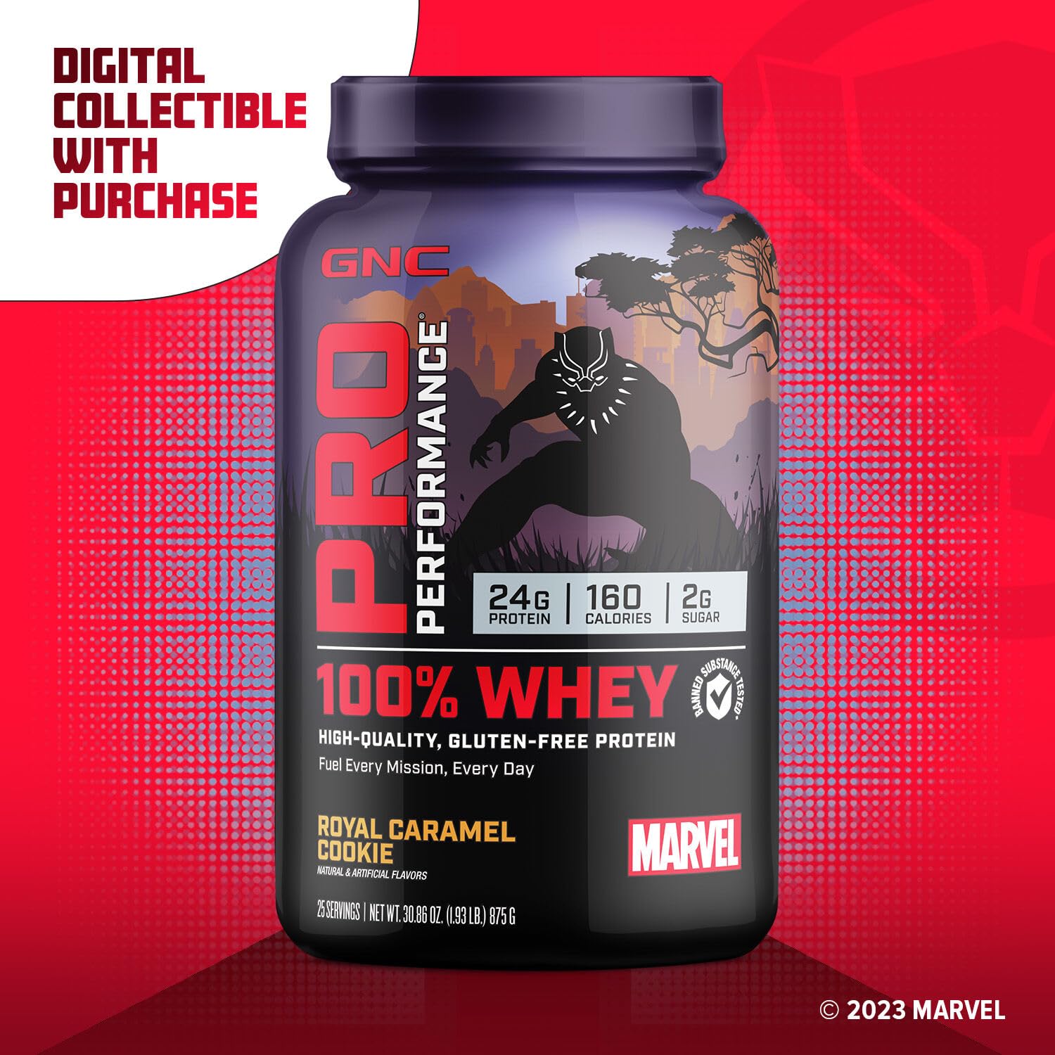 GNC Pro Performance 100% Whey - Marvel: Royal Caramel Cookie - 25 Servings GNC uk supplements