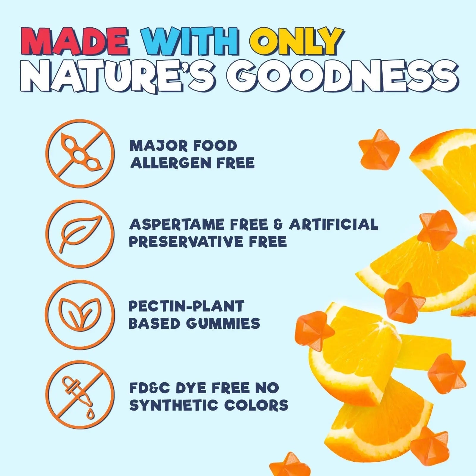 Kids Multivitamin Gummies - Improved Sugar-Free Formula - 100% Daily Folate, Kids Vitamins with Essential Vitamins A, C, D3, E, B6, B12 Nature's Nutrition uk supplements