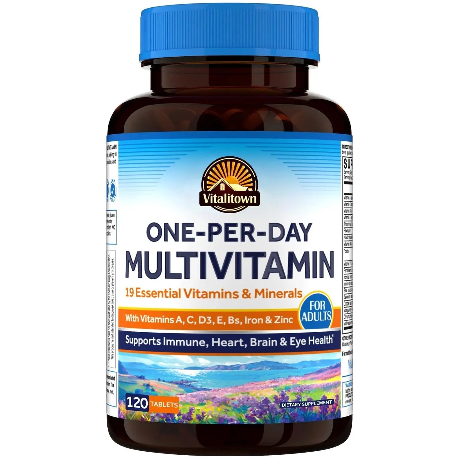 Vitalitown Multivitamin for Women & Men, with Iron, Zinc, Vitamin D3, A, C, B, E, 19 Key Nutrients, One Per Day Vitalitown uk supplements
