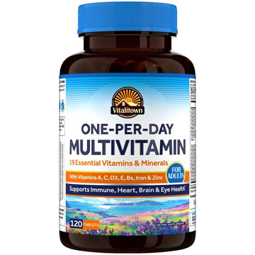 Vitalitown Multivitamin for Women & Men, with Iron, Zinc, Vitamin D3, A, C, B, E, 19 Key Nutrients, One Per Day Vitalitown uk supplements