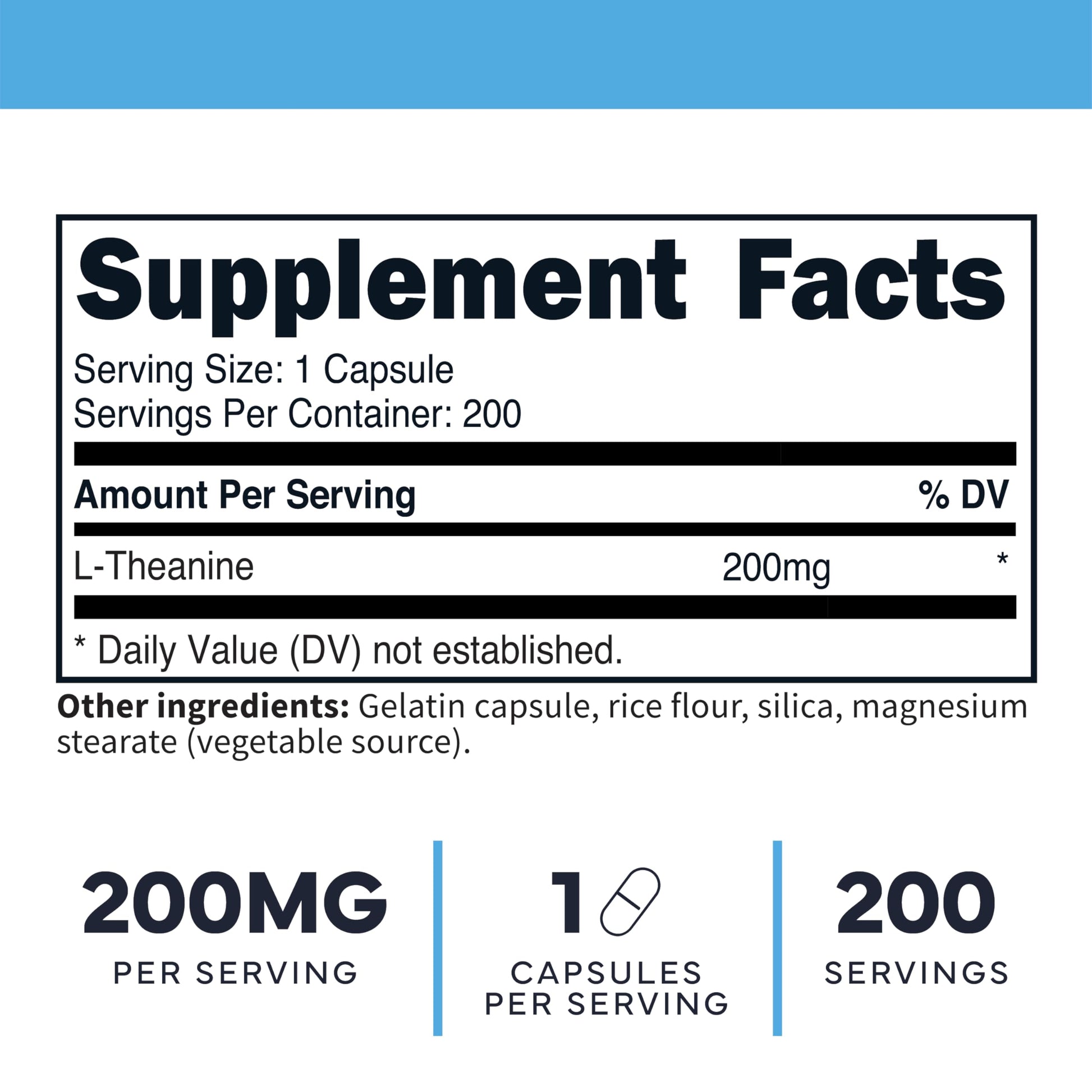 Type Zero L-Theanine (200mg) 200 Capsules - Clean L-Theanine Supplement, Keto, GMO-Free Type Zero uk supplements