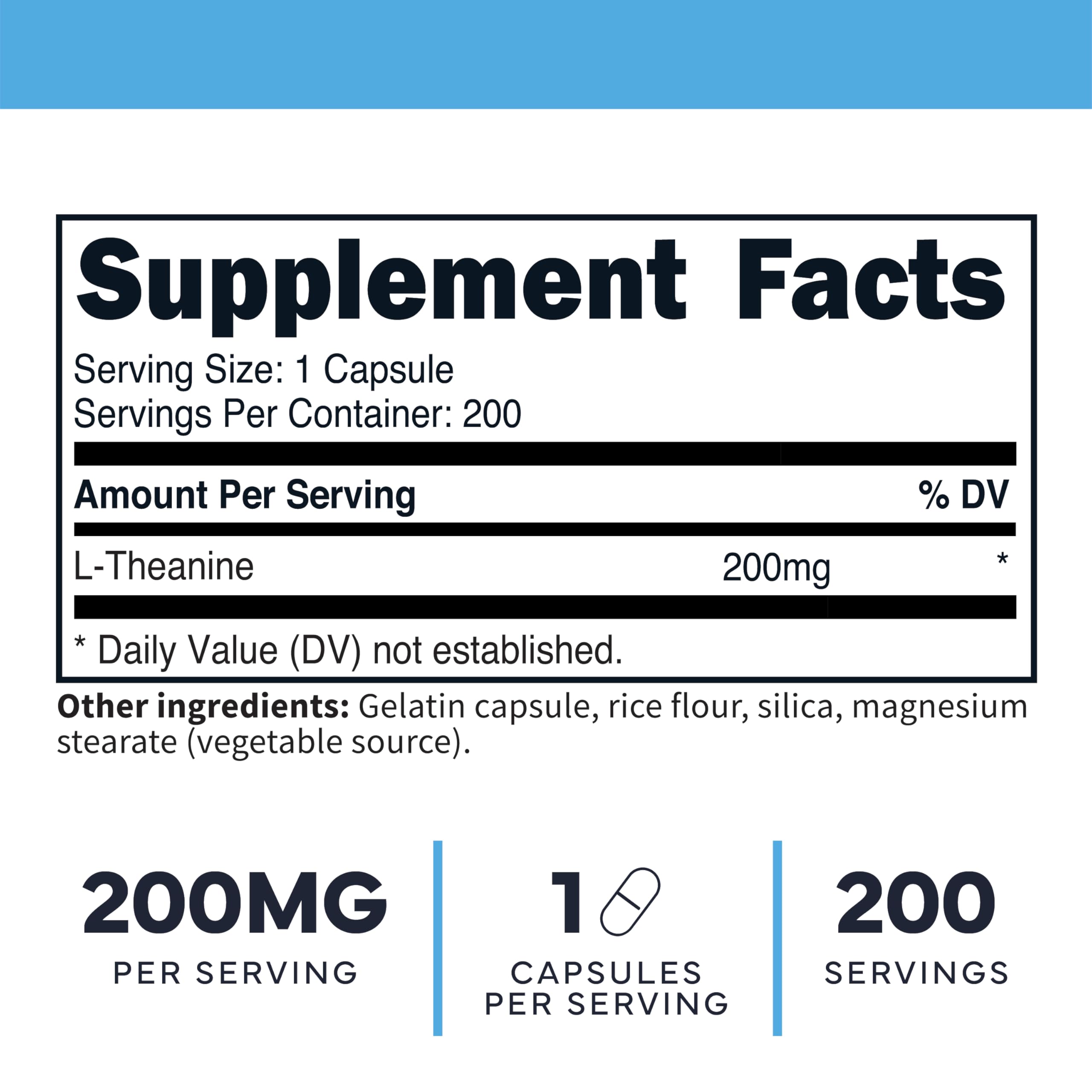 Type Zero L-Theanine (200mg) 200 Capsules - Clean L-Theanine Supplement, Keto, GMO-Free Type Zero uk supplements