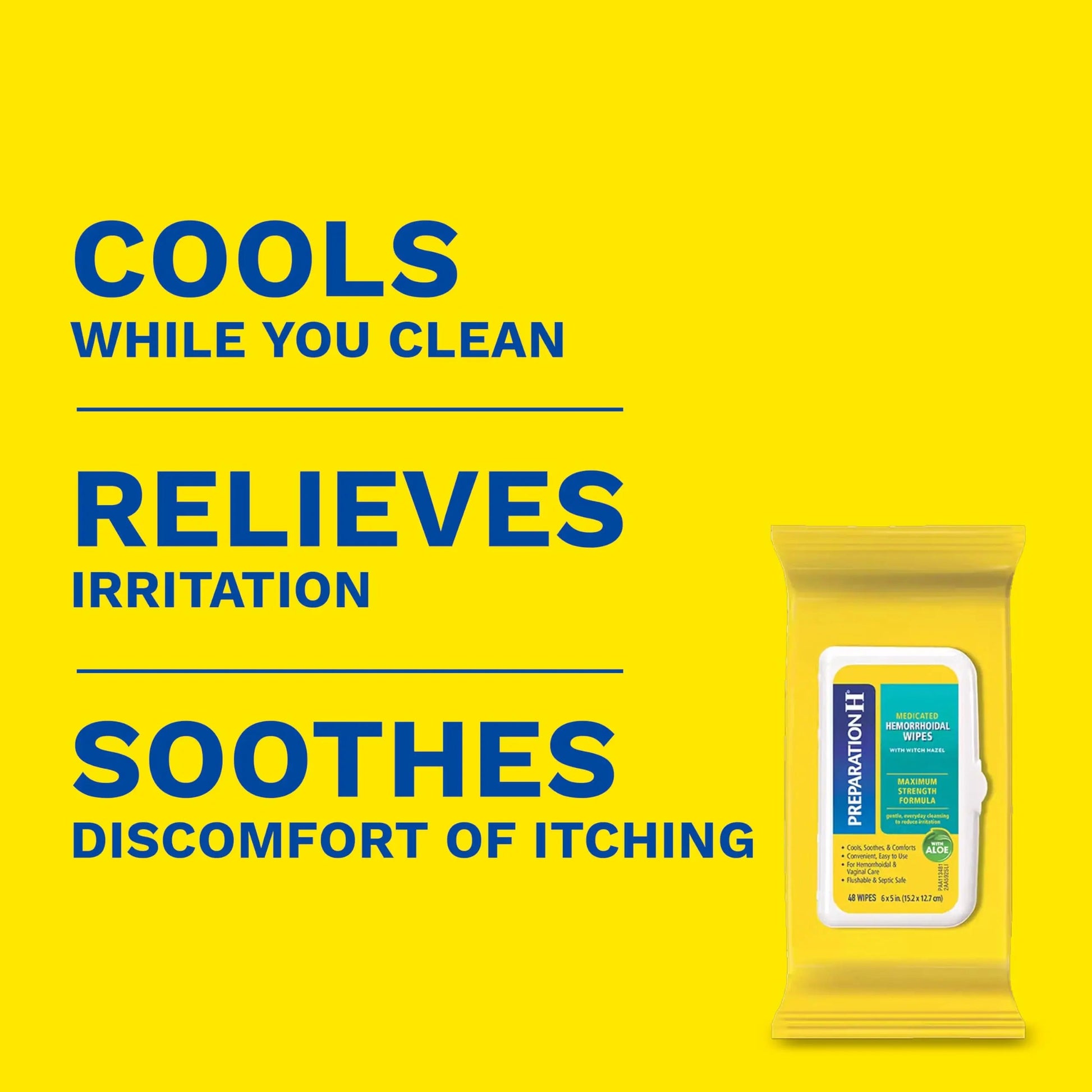 Preparation H Hemorrhoid Flushable Wipes with Witch Hazel for Skin Irritation Relief - 48 Count (Pack of 4) Preparation H uk supplements