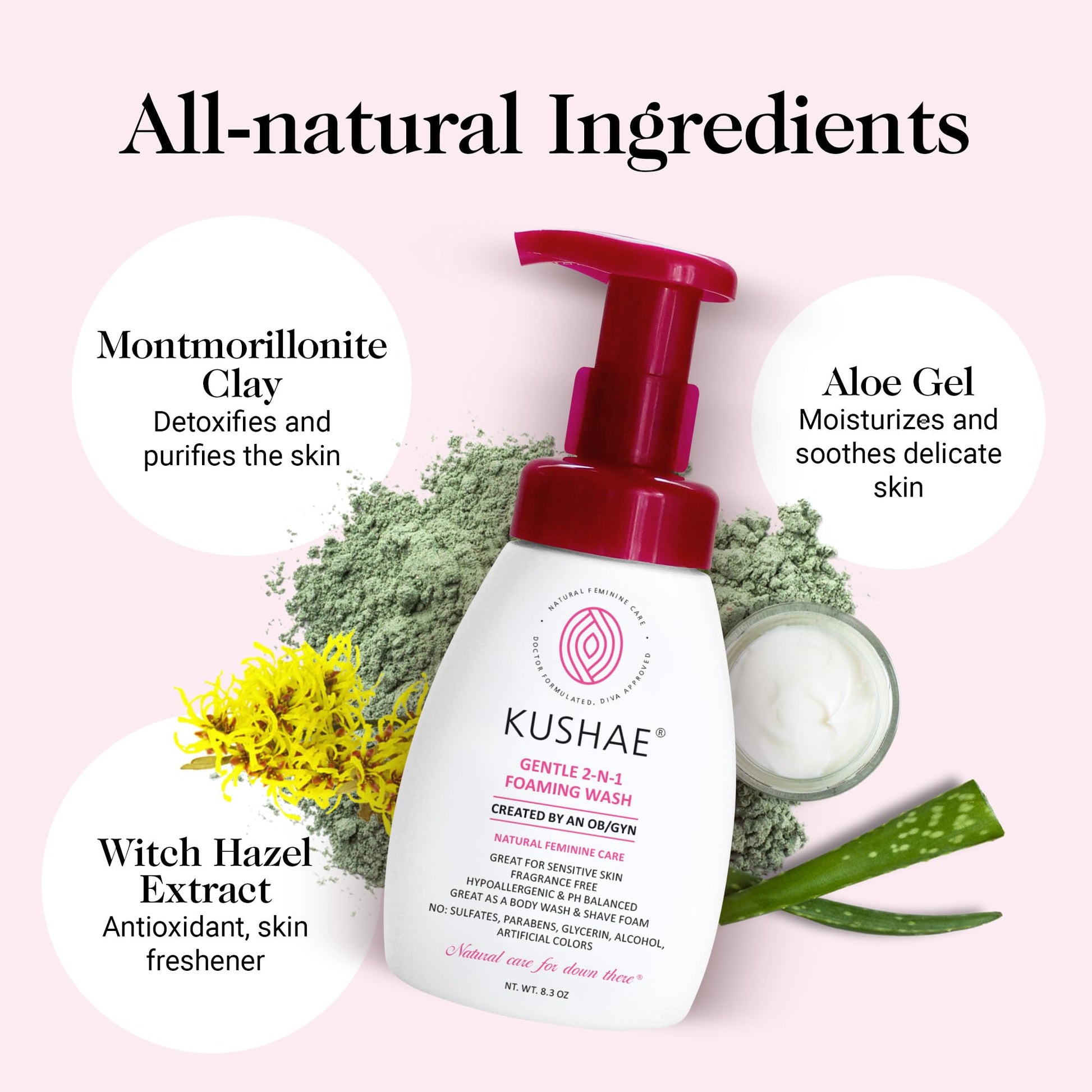 Kushae Gentle 2-in-1 Foaming Wash, pH Balance Feminine Wash for Optimal Hygiene Kushae uk supplements