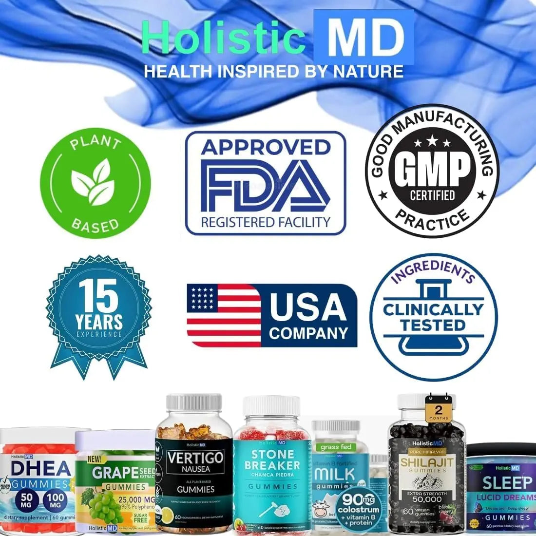 Holistic MD Gainer Gummies for Women Men Elderly and Kids | Clinically Studied Ingredients | 10 in 1 with L-Lysine Gentian Root Vitamin B | Holistic MD uk supplements