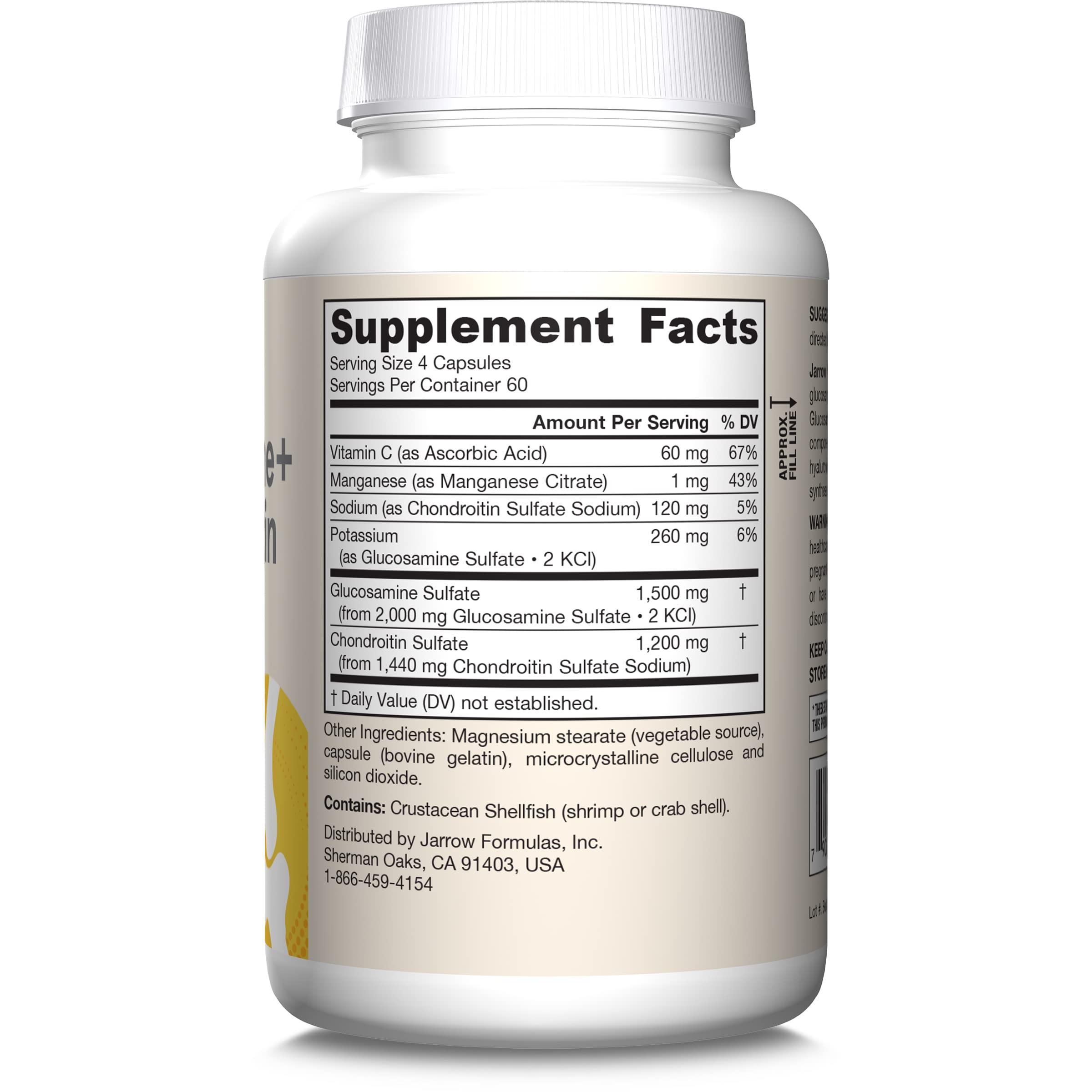 Jarrow Formulas Glucosamine + Chondroitin - 240 Capsules - Nutrient Support - Dietary Supplement for Joint Health - with Vitamin C & Manganese - 60 Servings Jarrow Formulas uk supplements