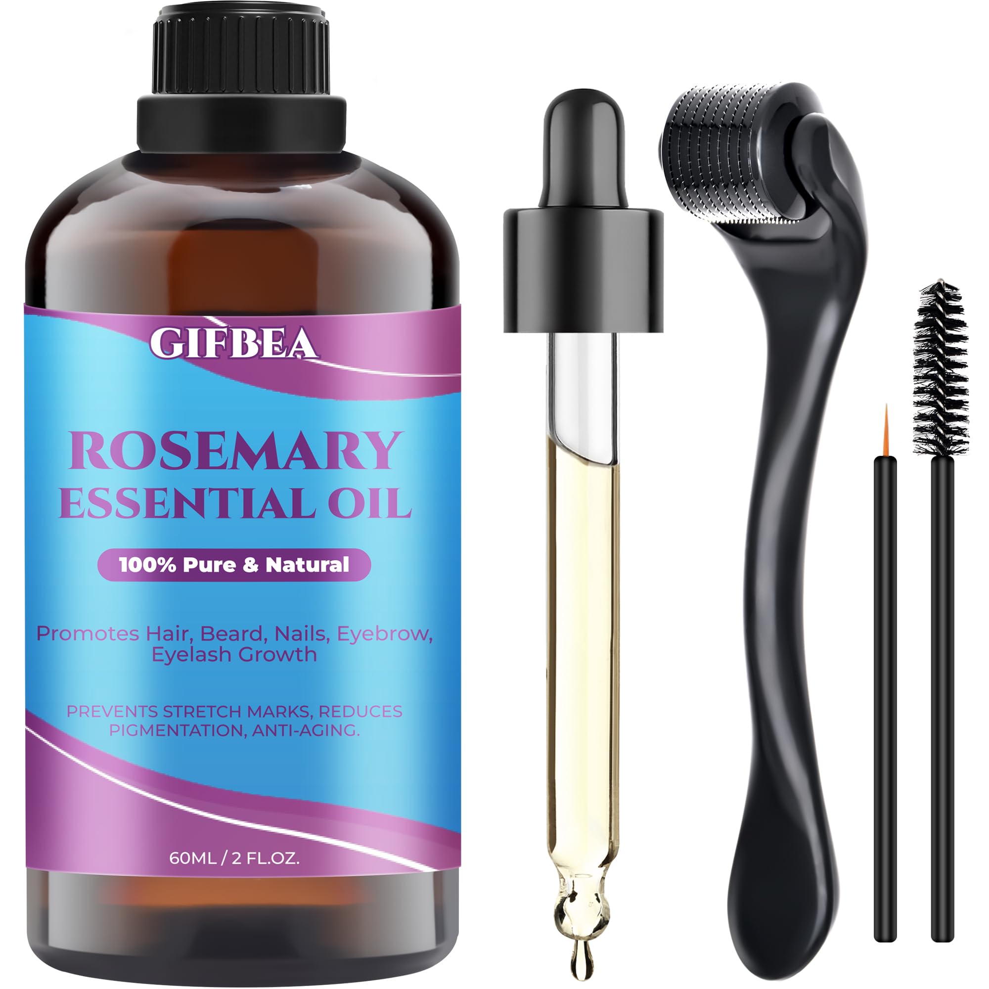 Rosemary Oil for Hair Growth,100% Pure Undiluted Light-Weight Non-Greasy Rosemary Essential Oil GIFBEA uk supplements