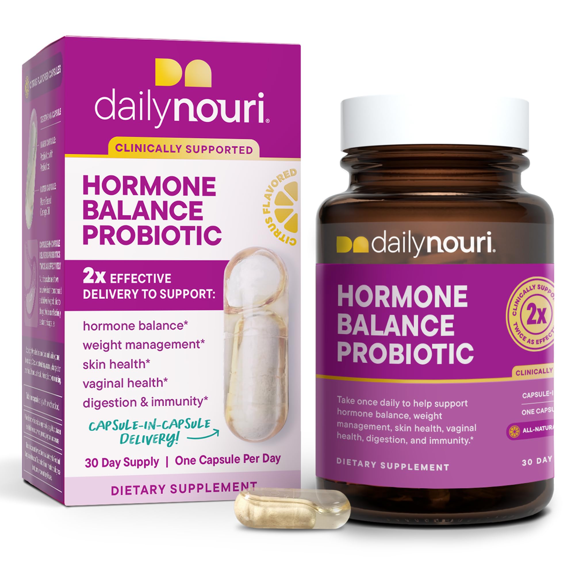 Daily Nouri Hormone Balance Probiotics for Women | Hormonal Balance Support | Vaginal pH + Gut Health | 7 Clinically Studied Strains + Omega | 30-Day Supply Daily Nouri uk supplements