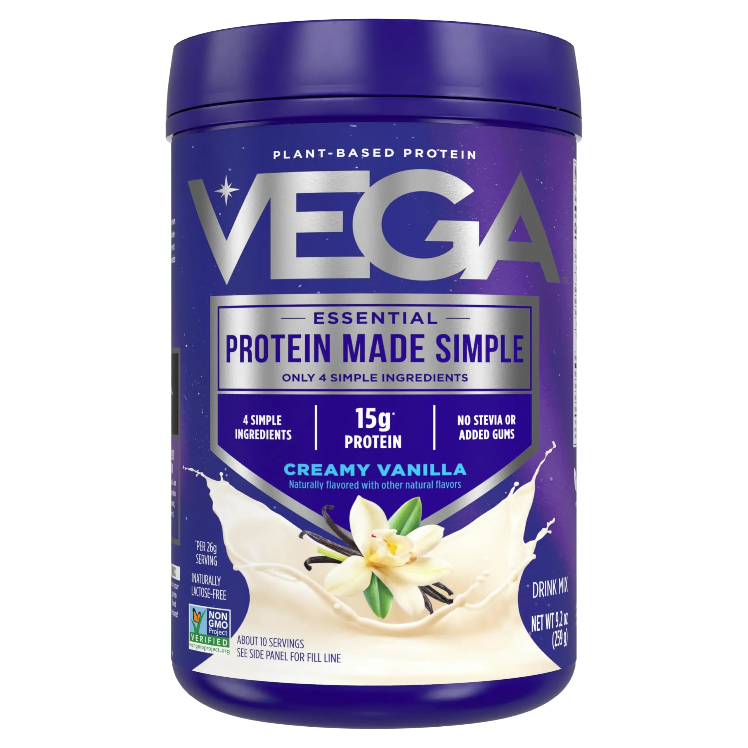 Vega Protein Made Simple Protein Powder, Vanilla - Stevia Free, Vegan, Plant Based, Healthy, Gluten Free, Pea Protein for Women and Men, 9.2 oz (Packaging May Vary) Vega uk supplements