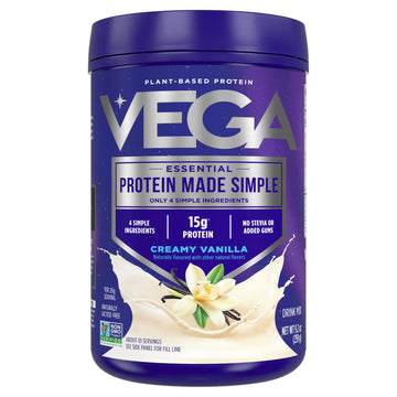 Vega Protein Made Simple Protein Powder, Vanilla - Stevia Free, Vegan, Plant Based, Healthy, Gluten Free, Pea Protein for Women and Men, 9.2 oz (Packaging May Vary) Vega uk supplements
