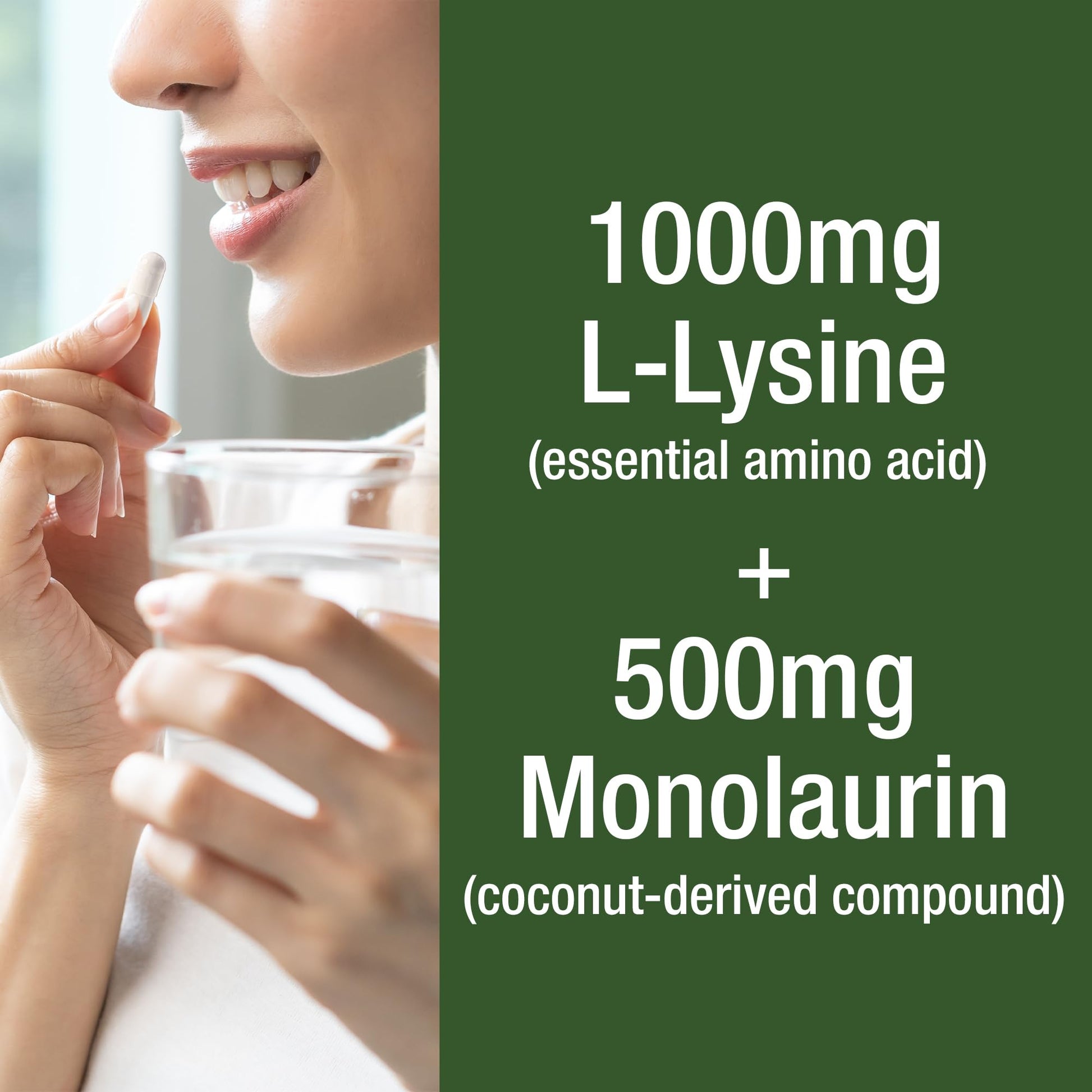 Peak Performance L Lysine 1000mg + Monolaurin 500mg High Potency Supplement for Lips, Skin, & Immune Support - L-Lysine 2-in-1 Bioavailable Supplements Peak Performance uk supplements