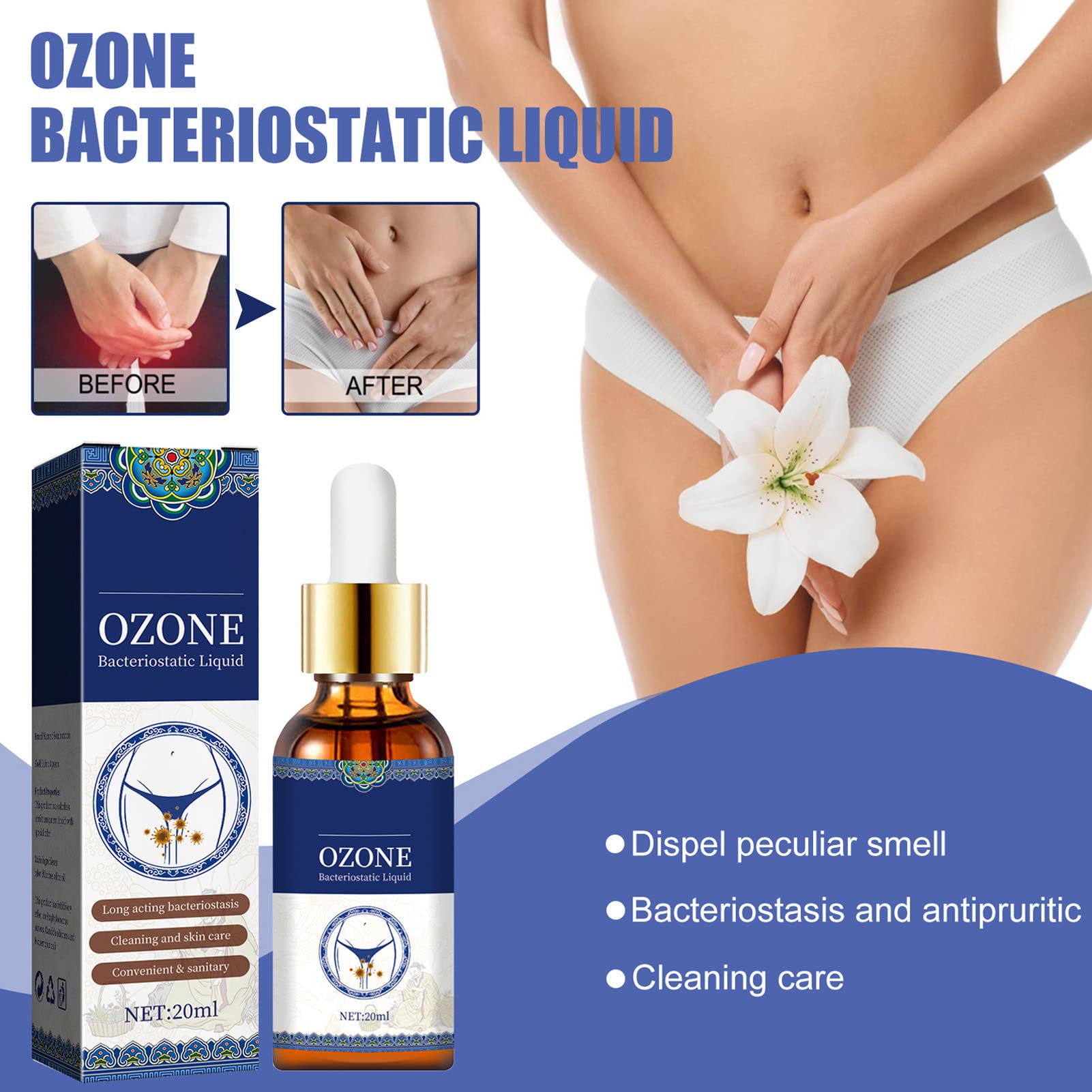 Women Private Part Cleanser,2pcs 20ml Women Private Part Care Liquid Odor Removal Balance PH Ymiko uk supplements