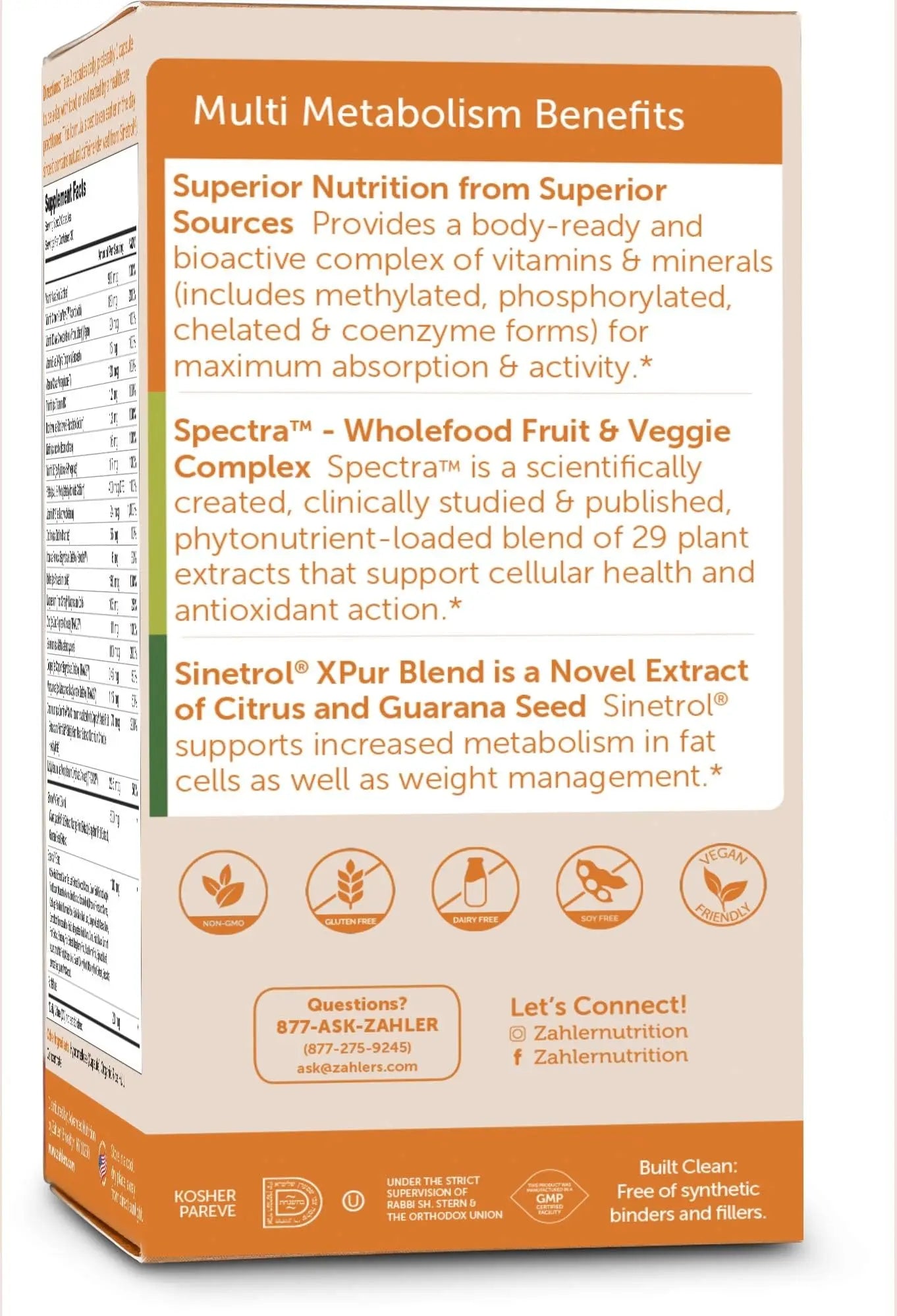 Zahler Multivitamin Metabolism + Weight Management Support for Women and Men with Iron, Certified Kosher, 60 Capsules Zahler uk supplements