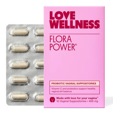 Love Wellness Flora Power | Vaginal Probiotic Suppositories with Vitamin C | Supports pH Balance & Vaginal Health | Fragrance-Free, Non-GMO & Paraben-Free | 10 Count Love Wellness uk supplements