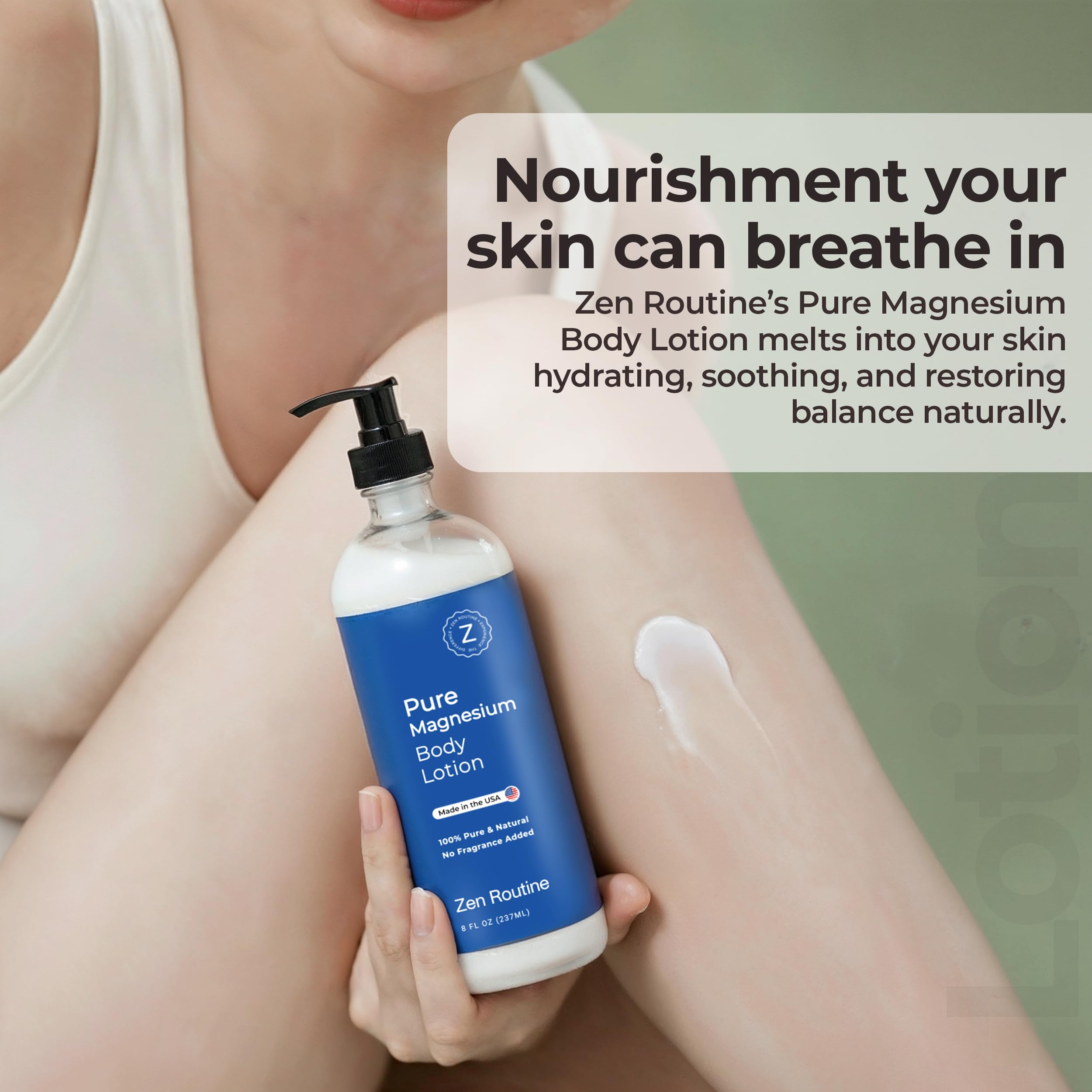 Zen Routine Magnesium Lotion for Sleep, Leg Cramps & Muscle Soreness with Shea Butter | Award-Winning Cream For Sleep – Safe for Kids – Unscented, Non-Greasy, Ultra Soothing – Made in USA Zen Routine uk supplements