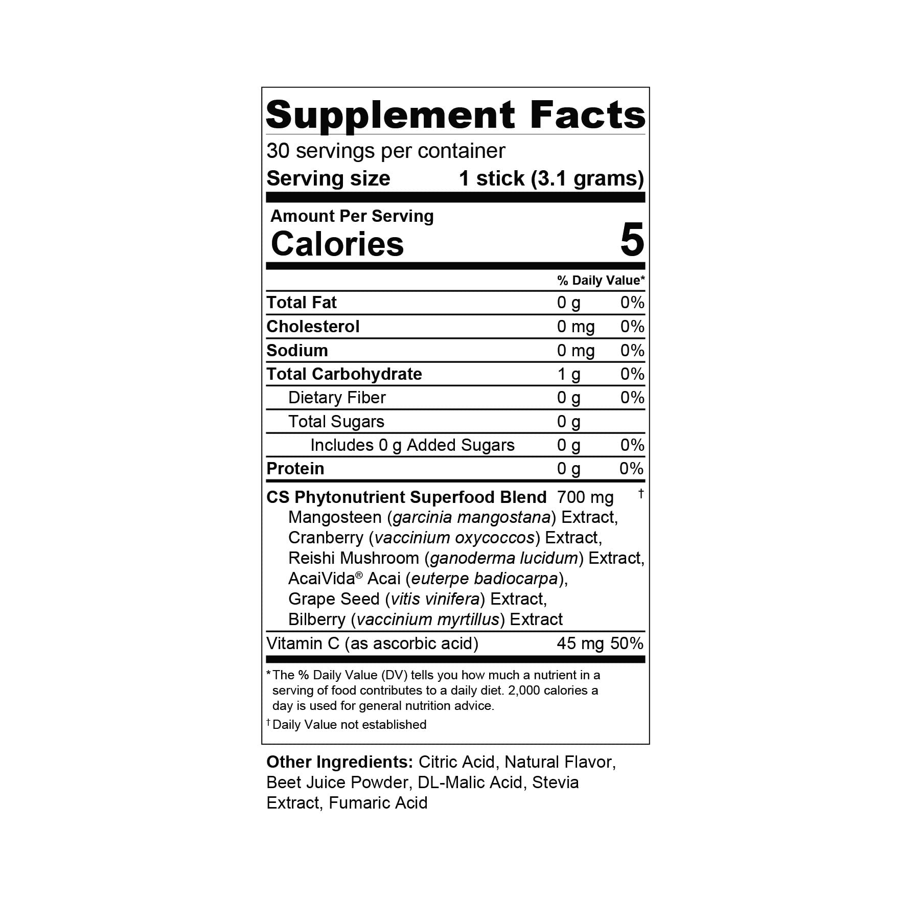 CS XanSense Immune System & Anti-oxidant Supplement- Mangosteen, Xanthones, & Vitamin C- Sugar Free Energy Drink Rich in Vitamins Common Sense Wellness Worldwide uk supplements