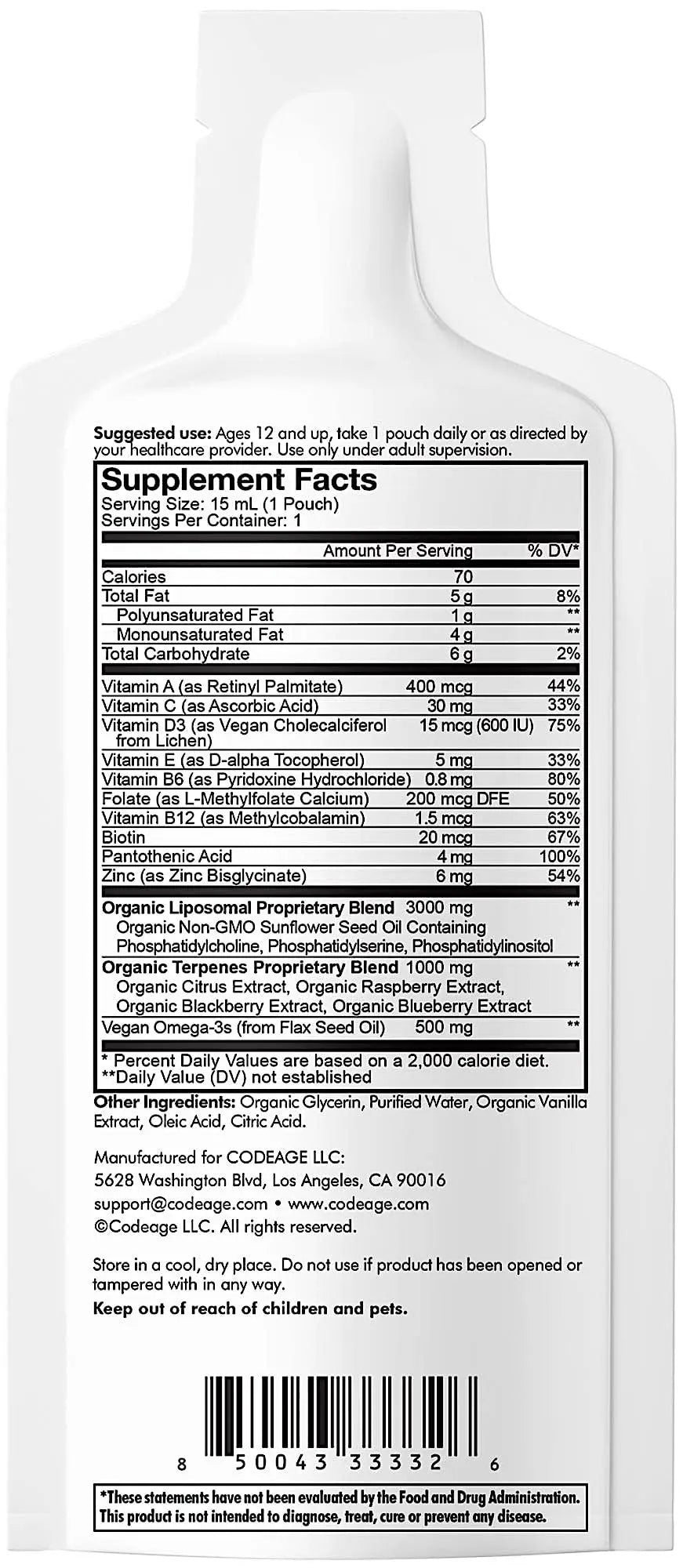 Codeage Multivitamins For Teens, Liquid Vitamin C for Teenagers, Vitamin A B6 B12 D3 E For Kids, Biotin Zinc Omega-3 Folate, Liposomal Vitamins Supplement Codeage uk supplements